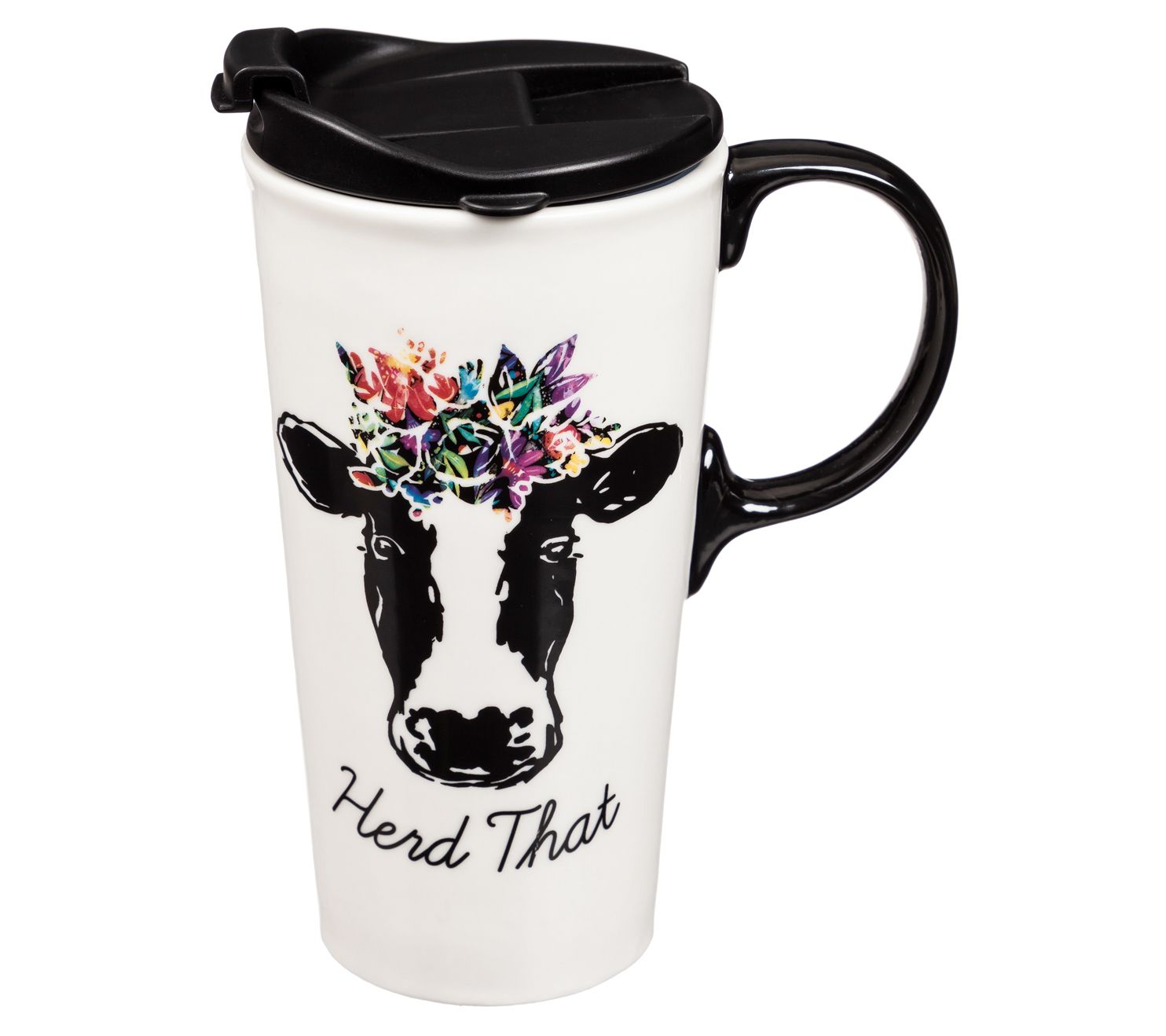 Evergreen 17oz. Ceramic "Herd That" Travel Cup