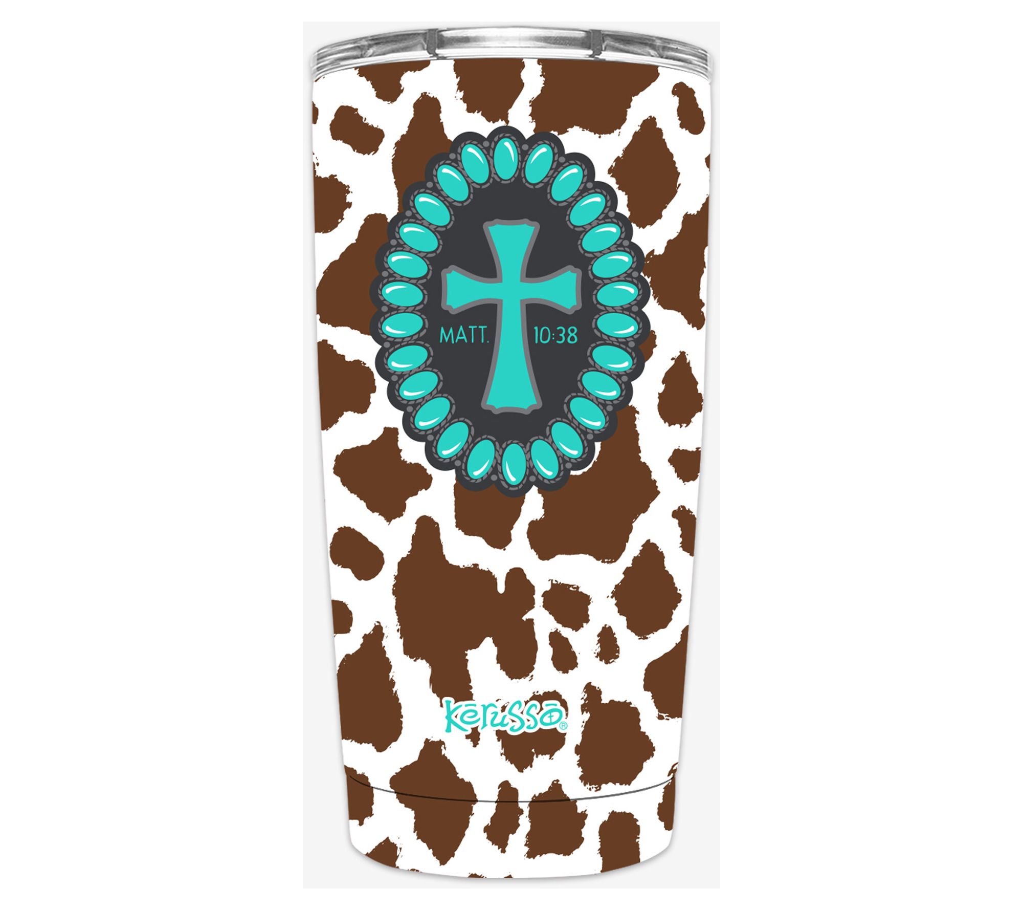 Kerusso 20-oz Dual Wall Tumbler - Cowhide Cross