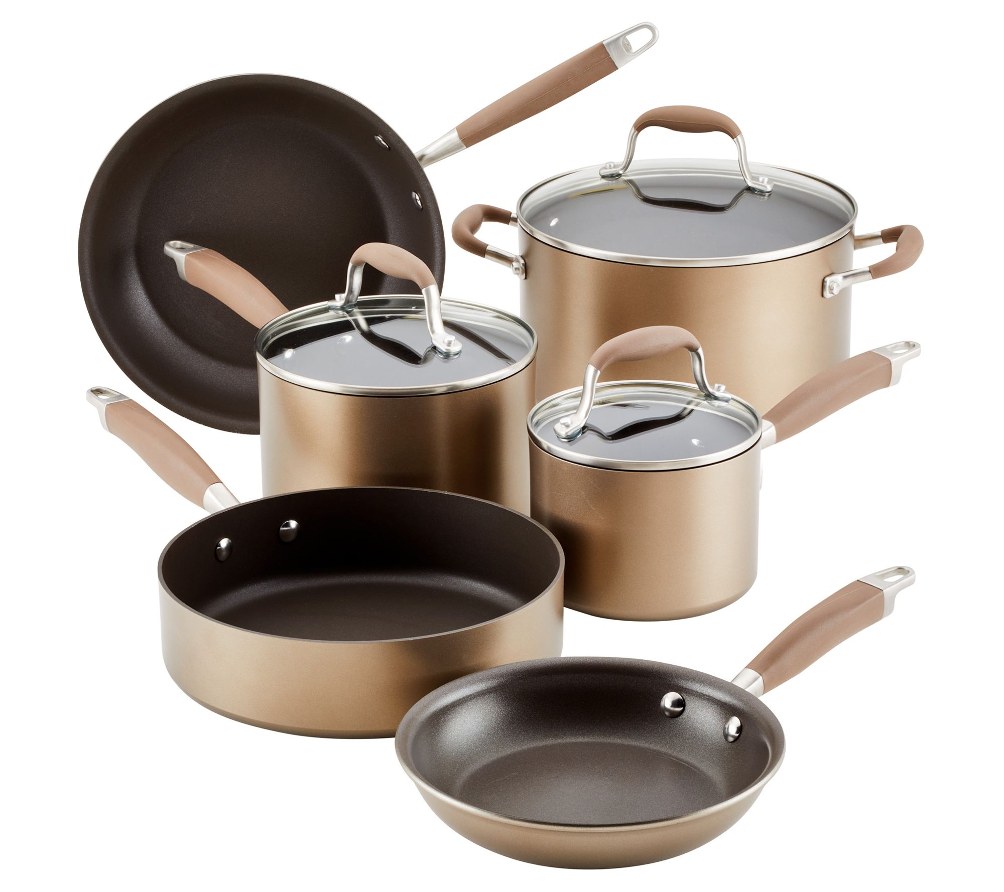 Anolon X Hybrid Nonstick Aluminum Nonstick Cookware Induction Pots And Pans  Set, 12 Piece, Dark Gray