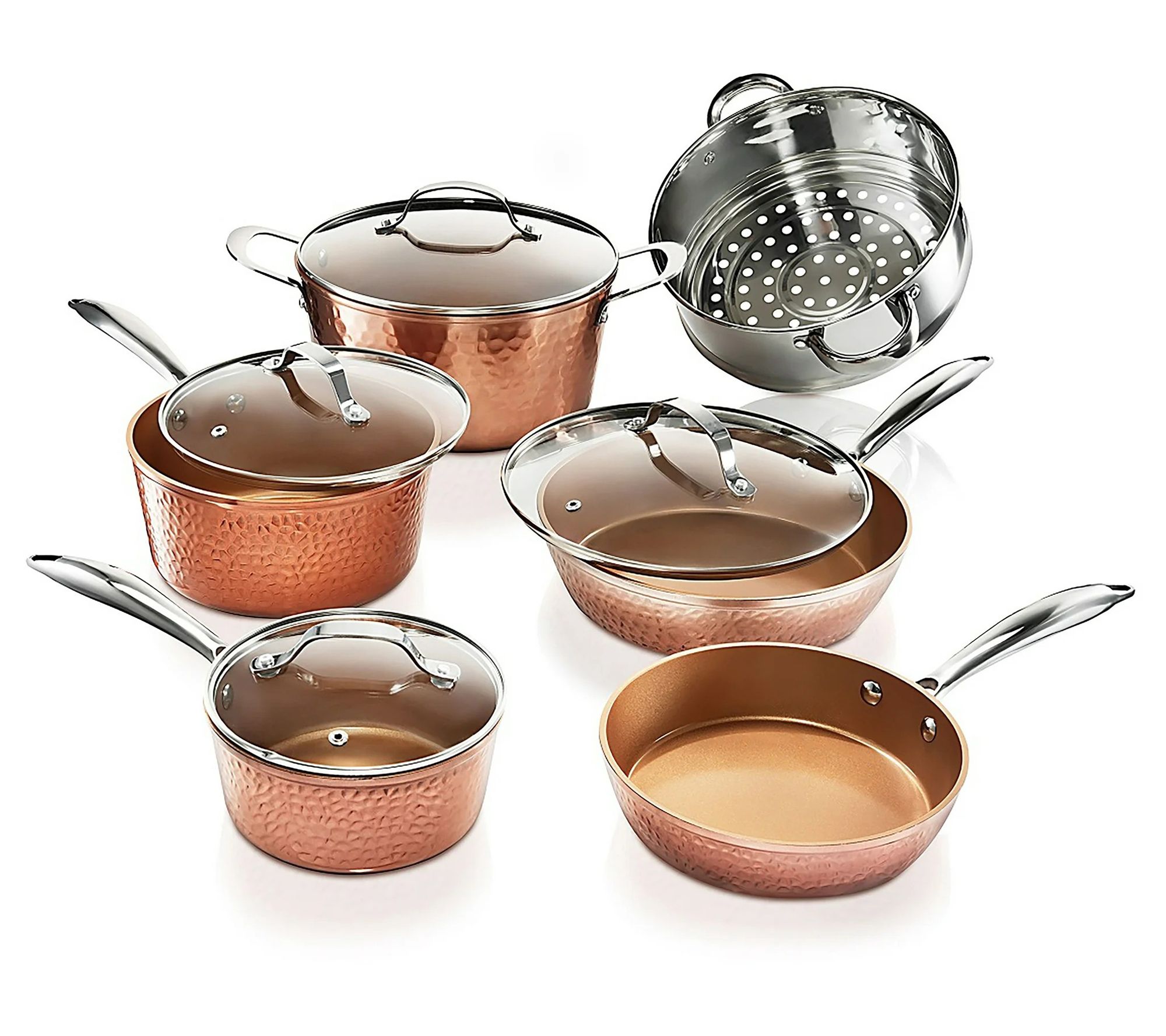  Gotham Steel Hammered 10 Piece Nonstick CeramicCookware Set