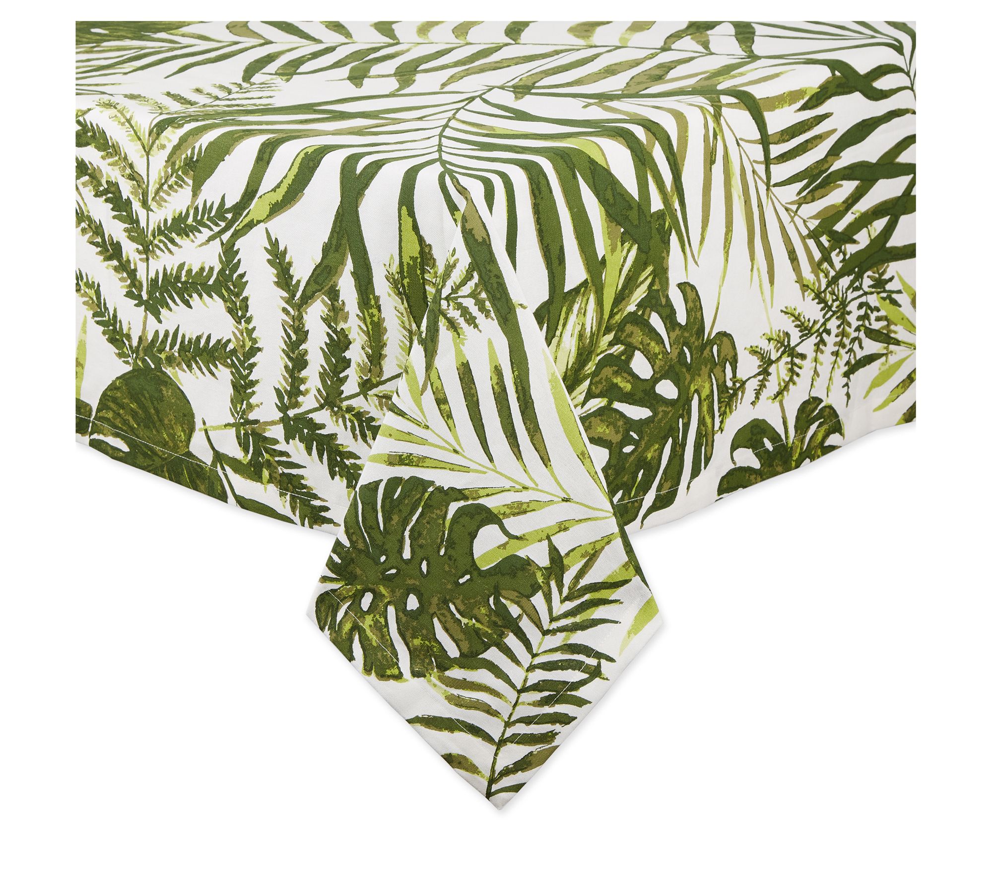 Design Imports Island Palm Printed Tablecloth 52" X 52"