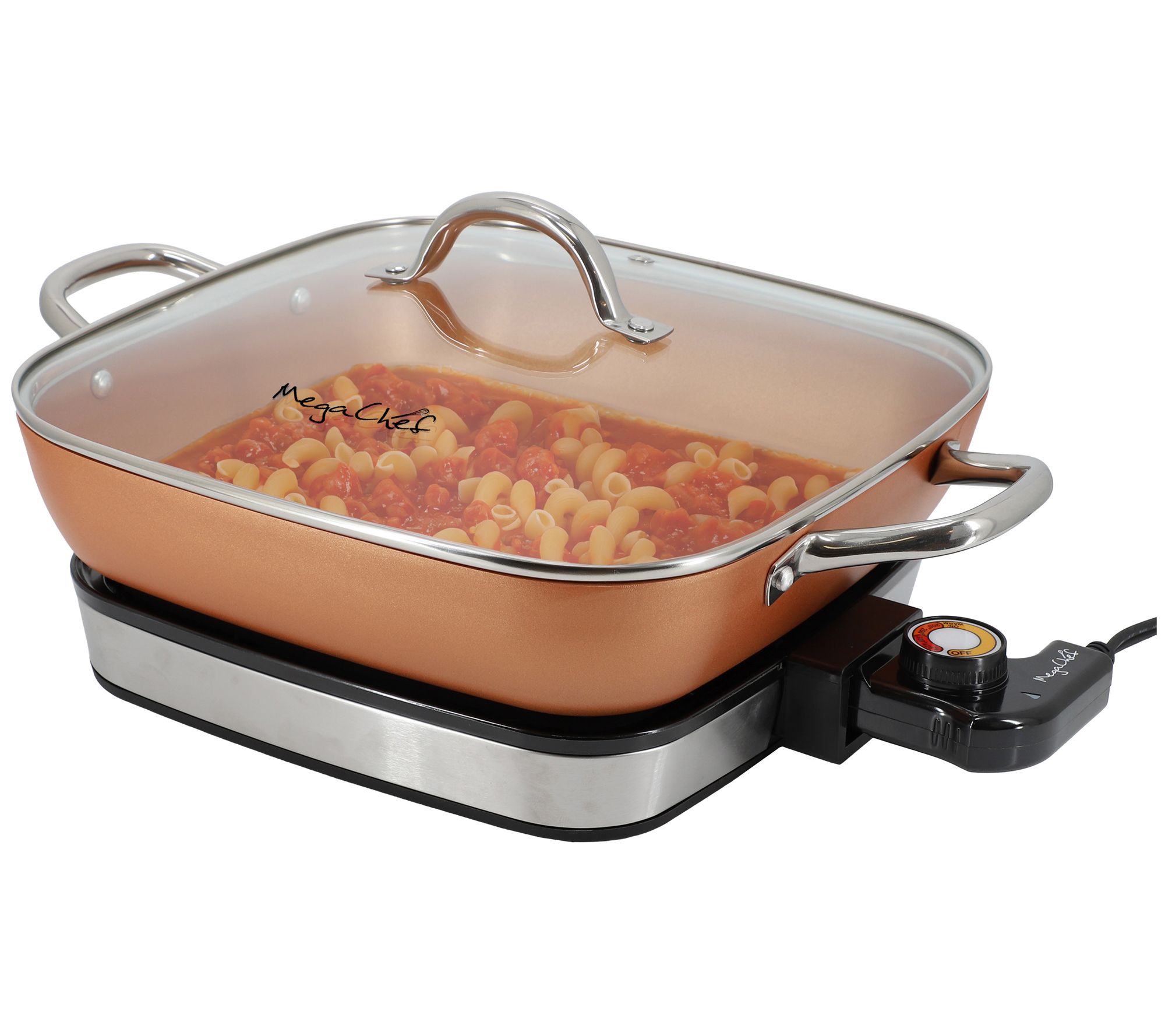 MegaChef 11.81" Electric Fry Pan with Copper Coating