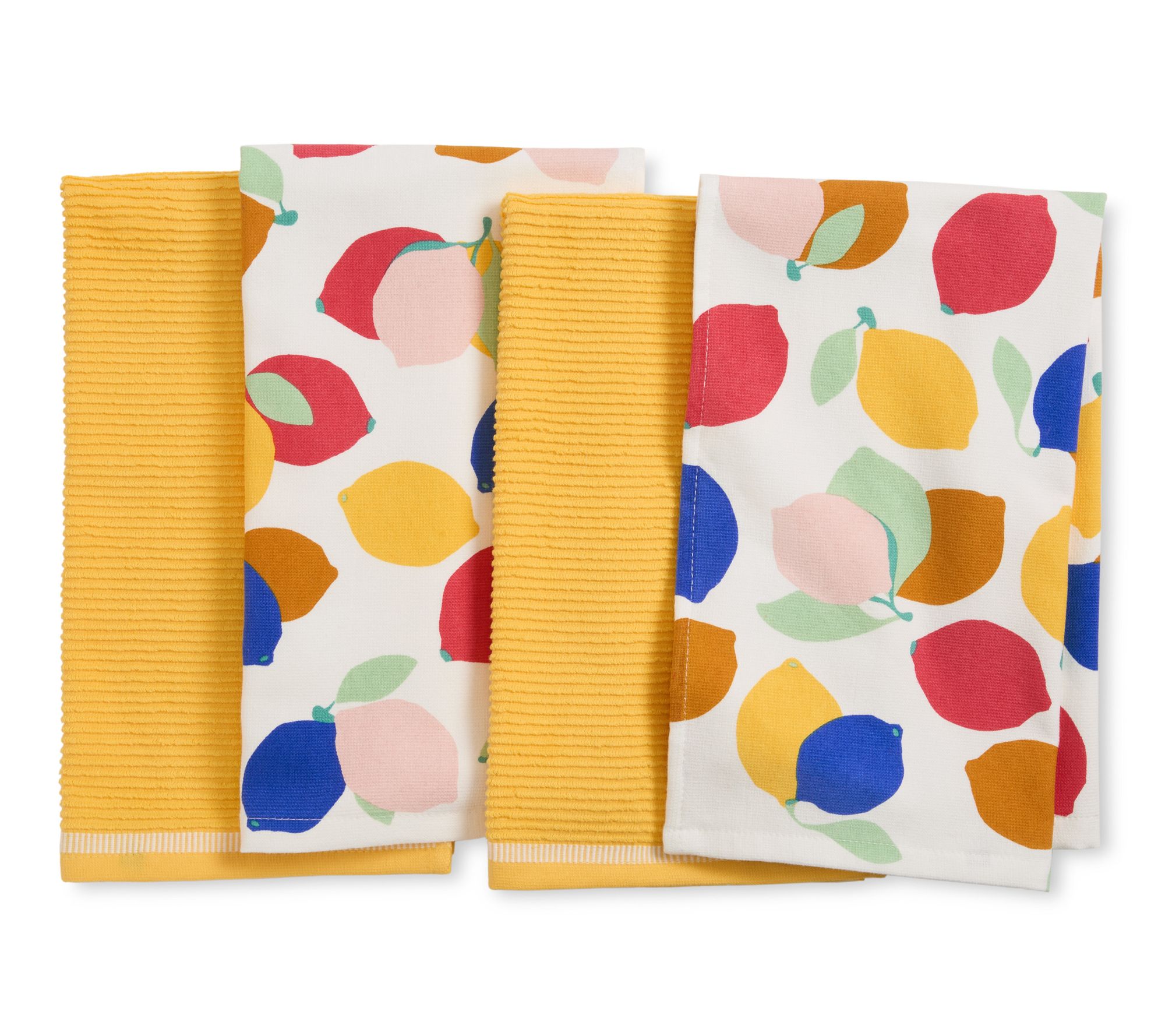 SLTKE Lemon Zest Citrus Kitchen Towels 4-Pack Set