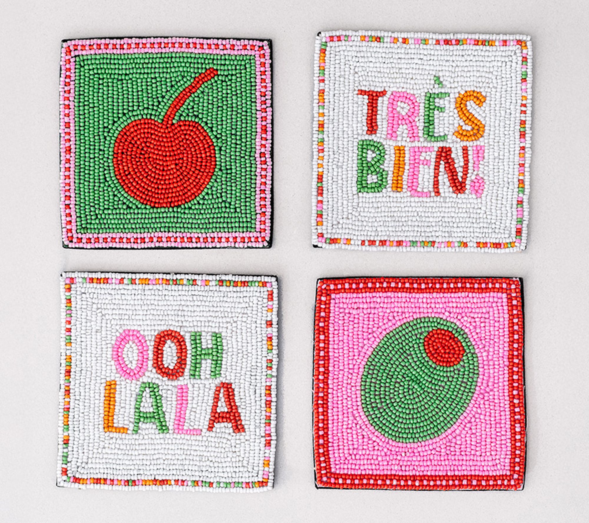 ban.do Beaded Coaster Set of 4, Cocktail