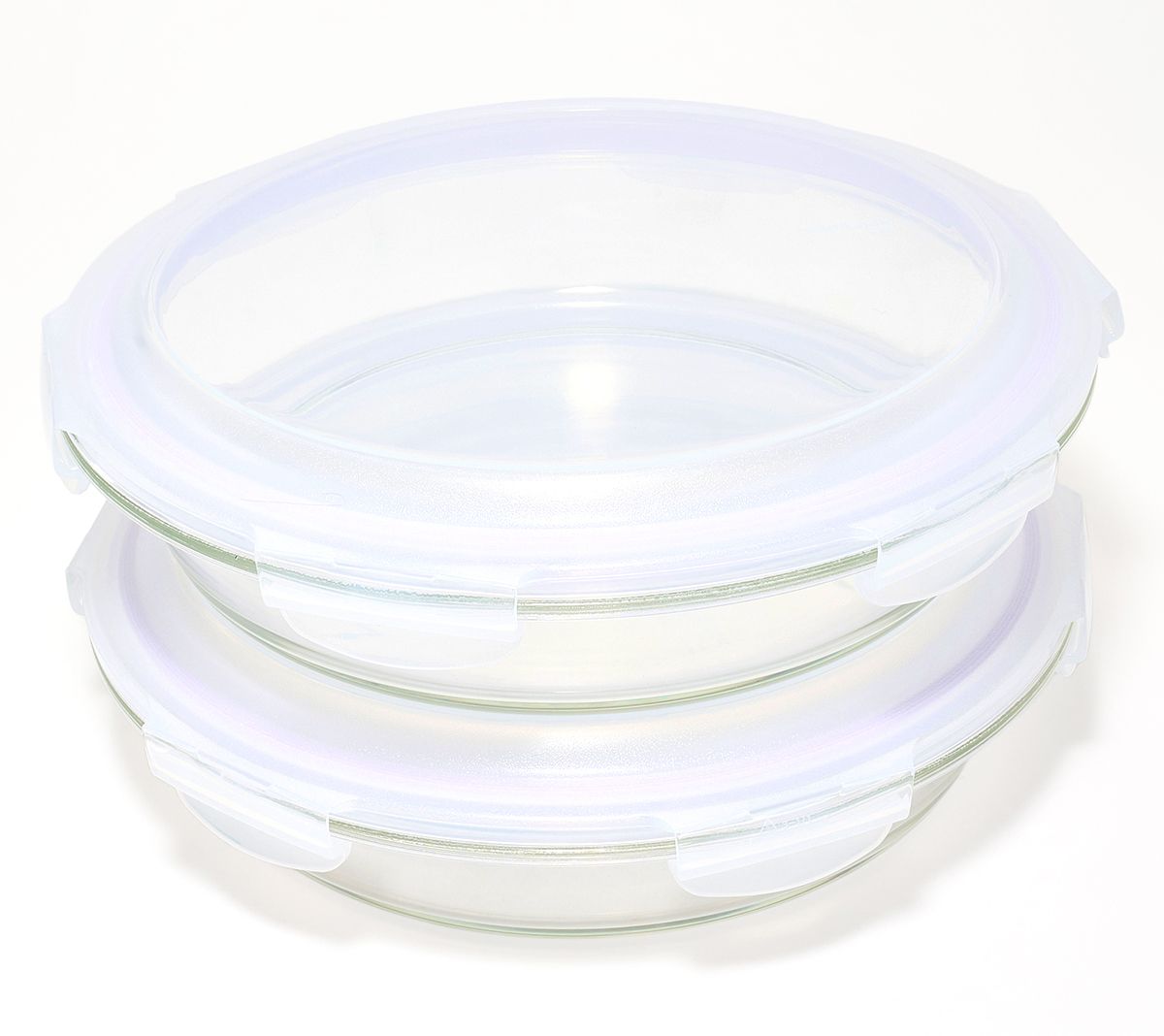 LocknLock Set of 2 Glass Pie Baking Dishes