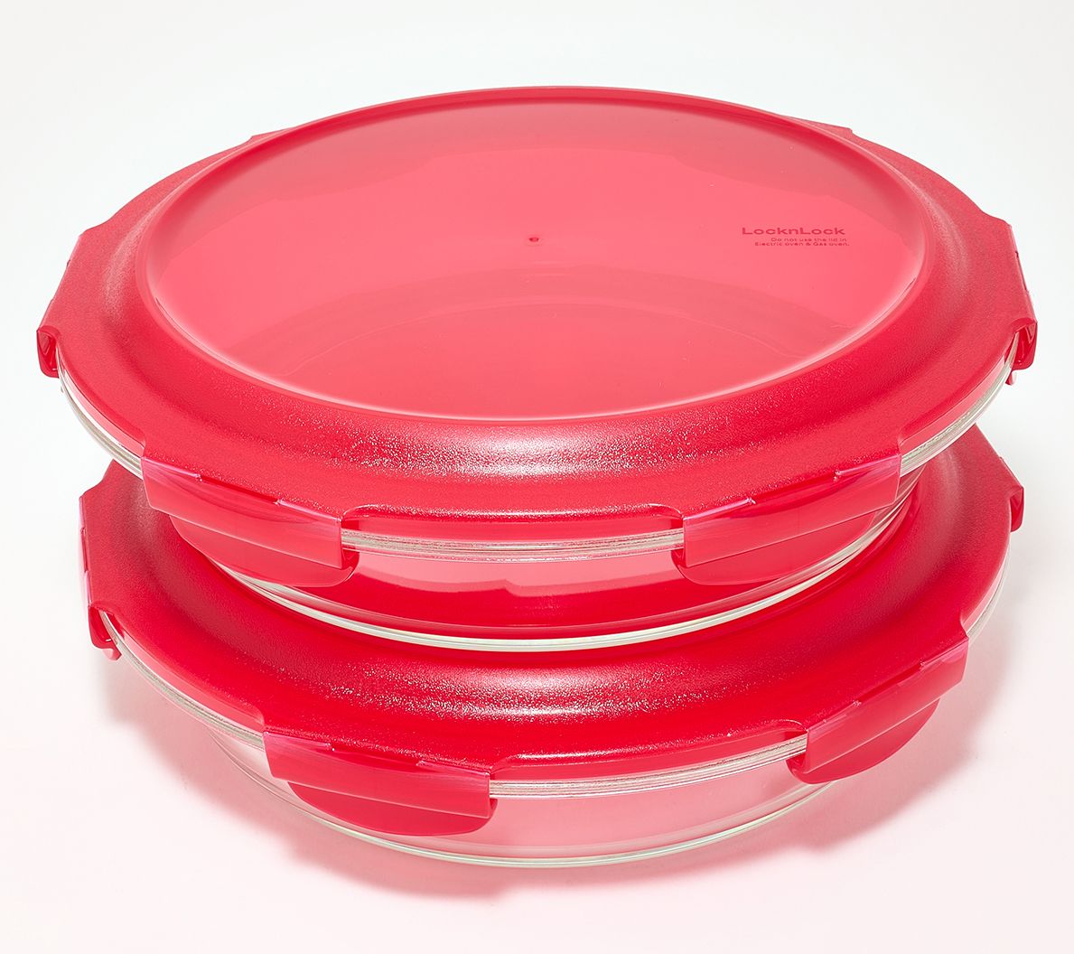 LocknLock Set of 2 Glass Pie Baking Dishes