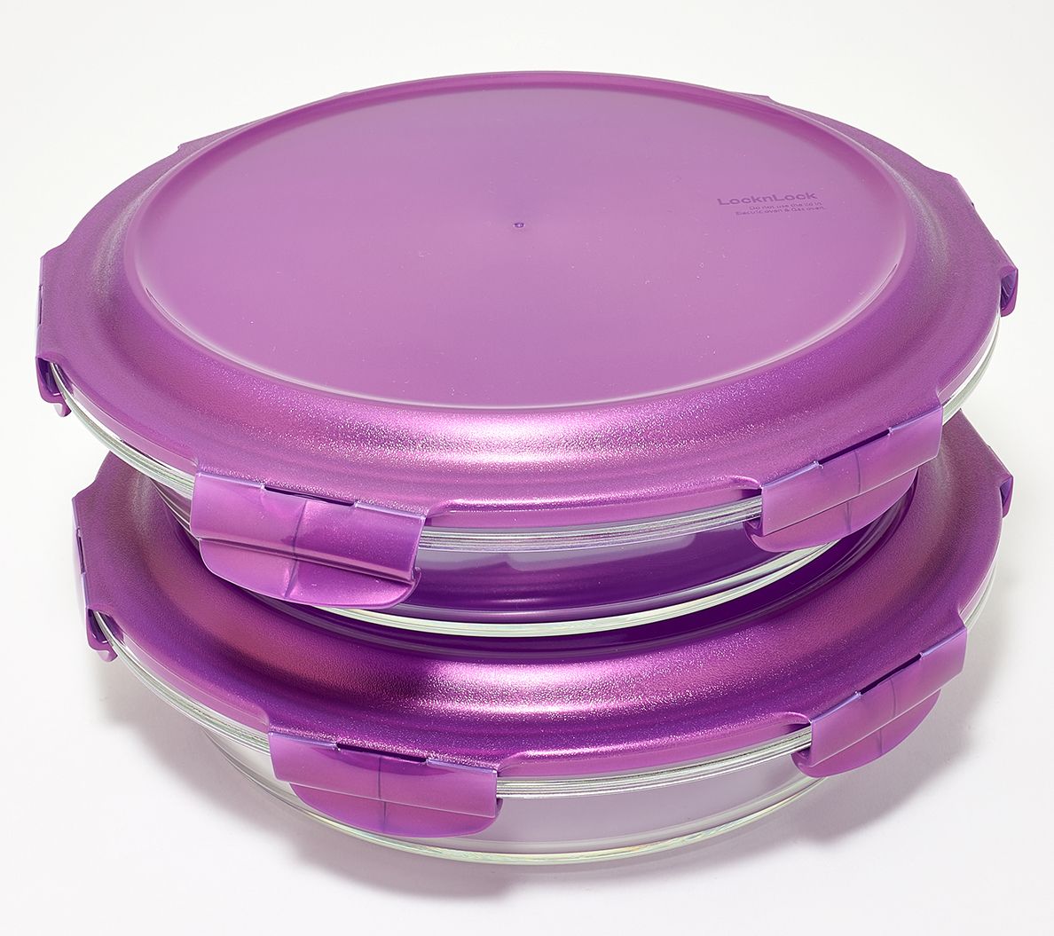 LocknLock Set of 2 Glass Pie Baking Dishes