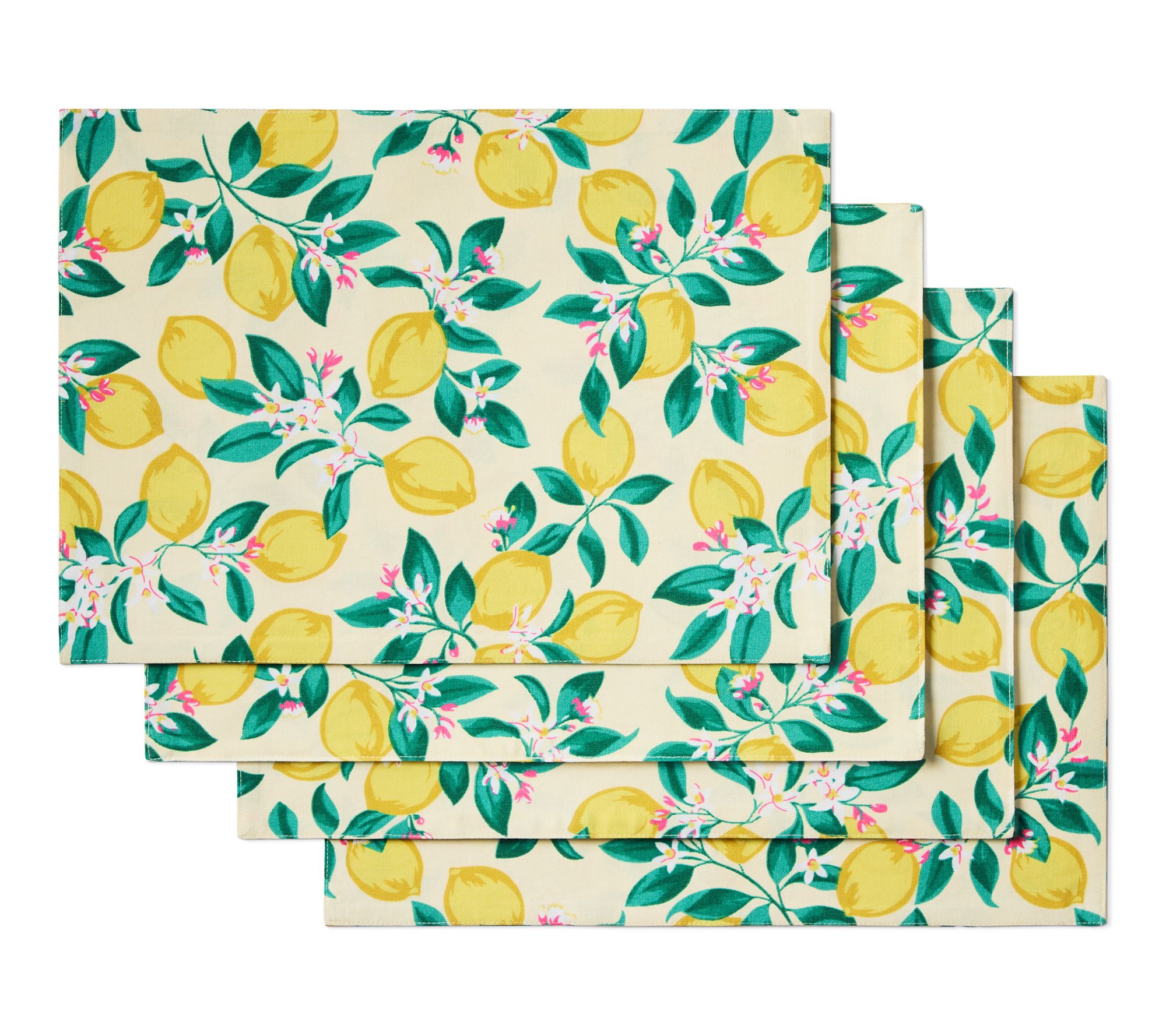 Draper James Le mon Blossom Rev ersible Placema t 4-Pack Set