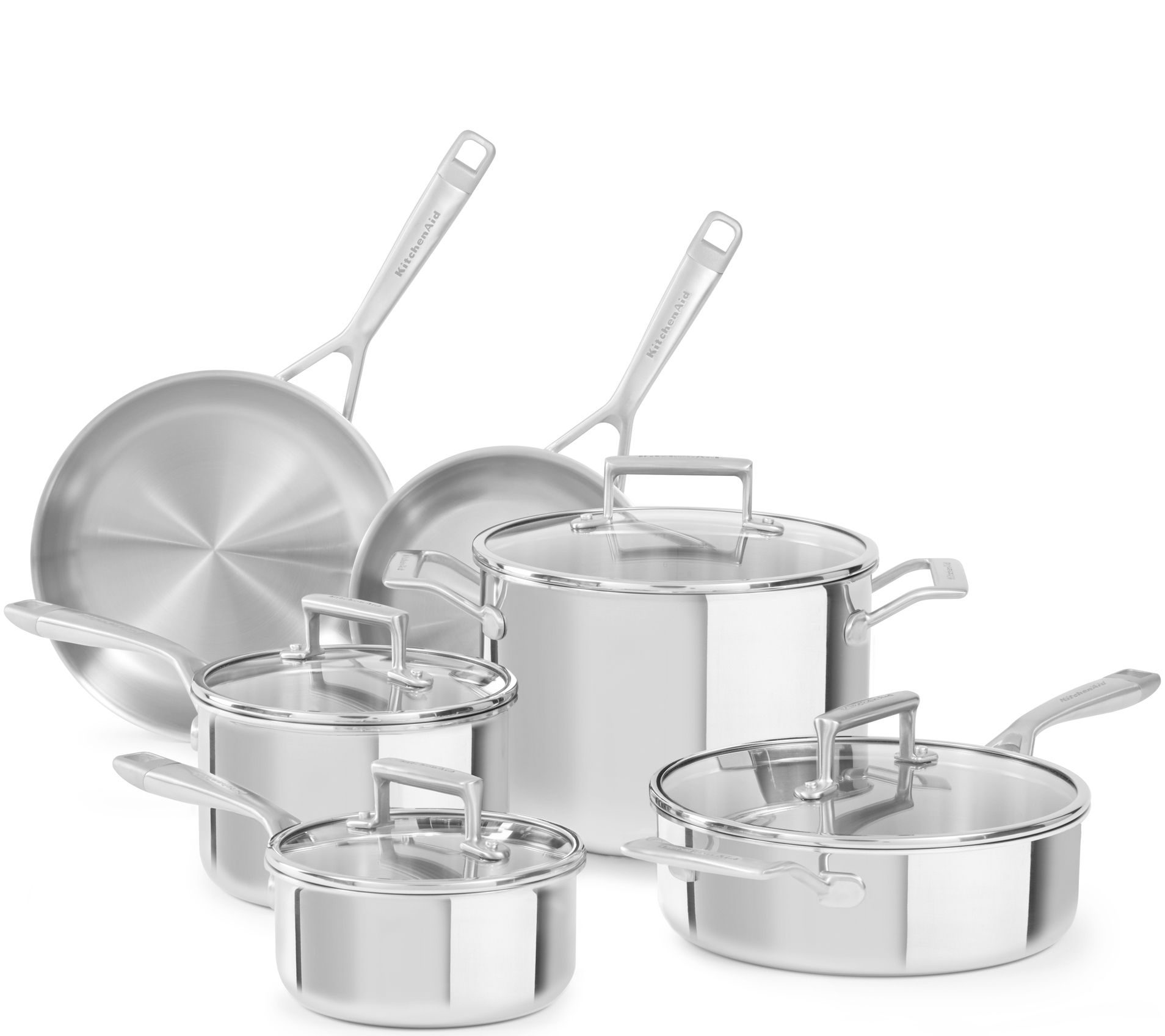 KitchenAid Tri-Ply Stainless Steel 10-Piece Cookware Set 