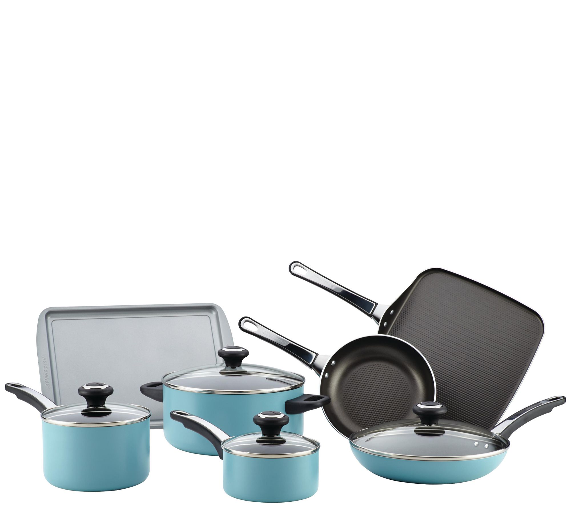 Neuvo / New Farberware 16 Piece High Performance Nonstick Pots And Pans  Cookware Set Teal for Sale in Pomona, CA - OfferUp