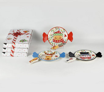 Temp-tations Seasonal Set of (3) Candy Platters with Gift Boxes - K54493
