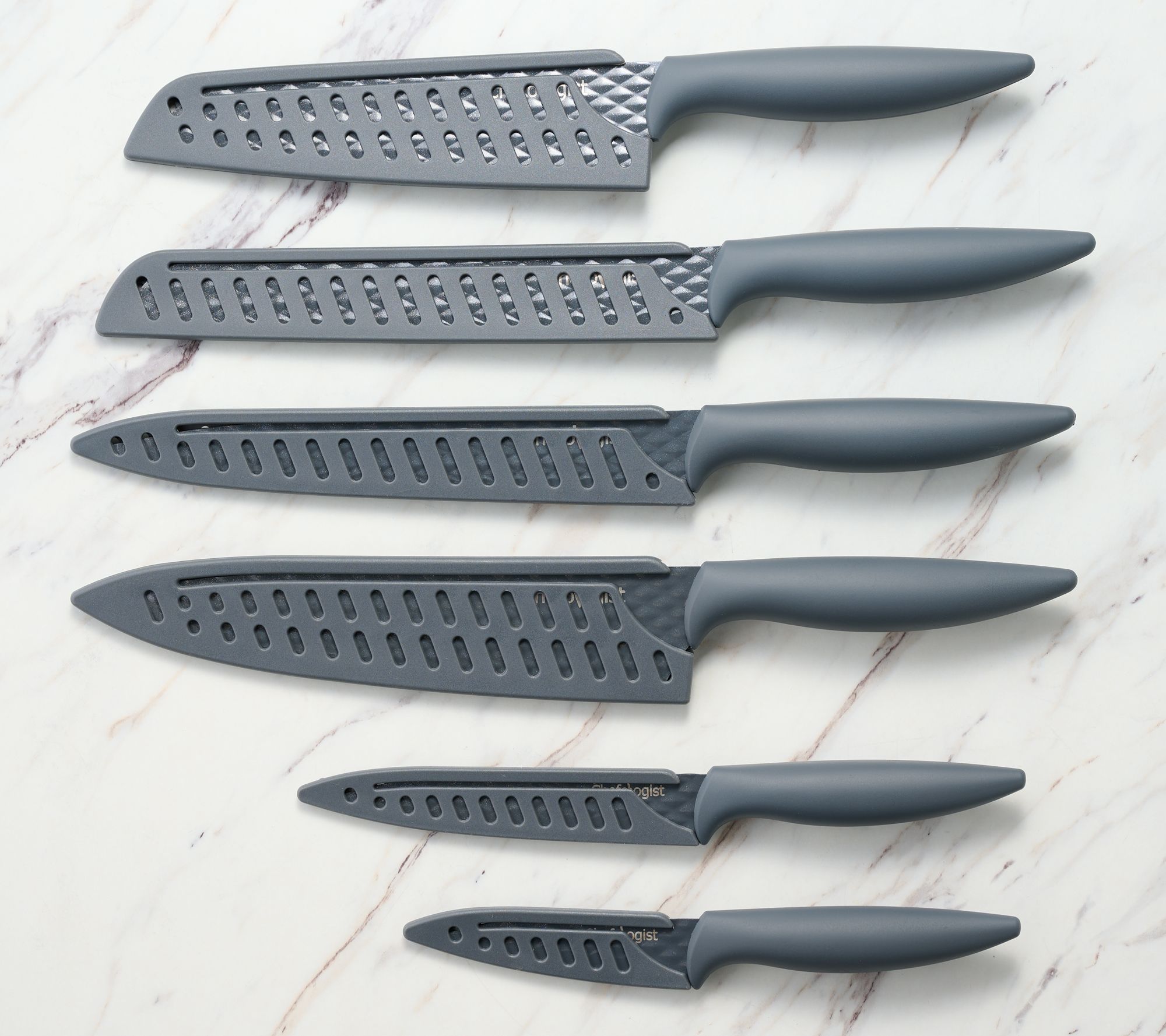 CHEFOLOGIST 3 STAGE Blue KNIFE SHARPENER W/GIFT BOX Metallic NEW