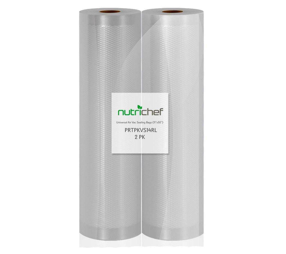 Nutrichef 2 Pack (100ft.) Universal Air Vacuum Sealer Bags