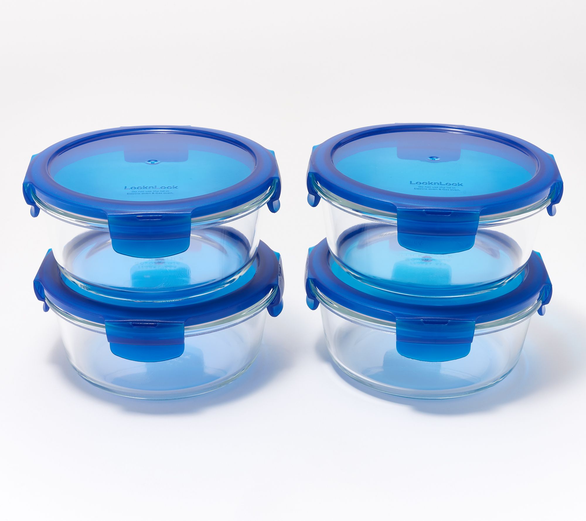 5-Piece Round Glass Food Container Set with Locking Lid – The House Deluxe