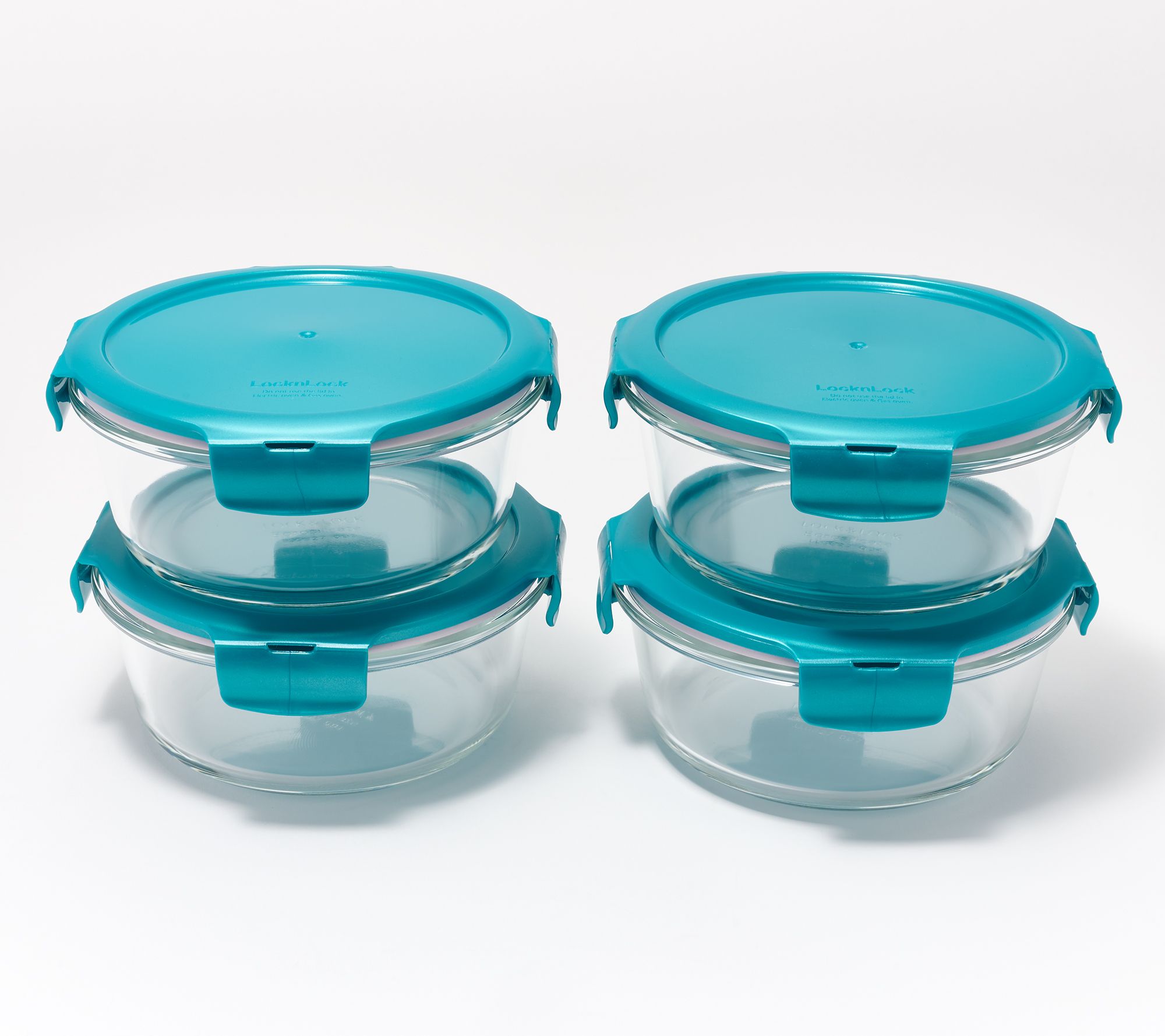 LocknLock Set of (3) 4-Cup Vented Glass BowlStorage Set ,Clear