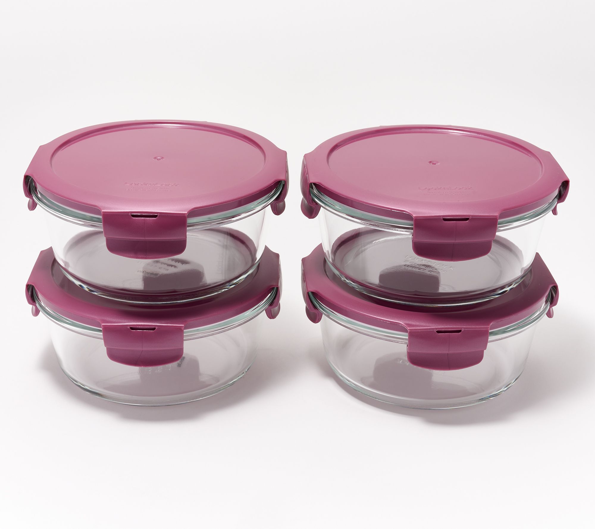 Pink Glass Containers-set of 5 