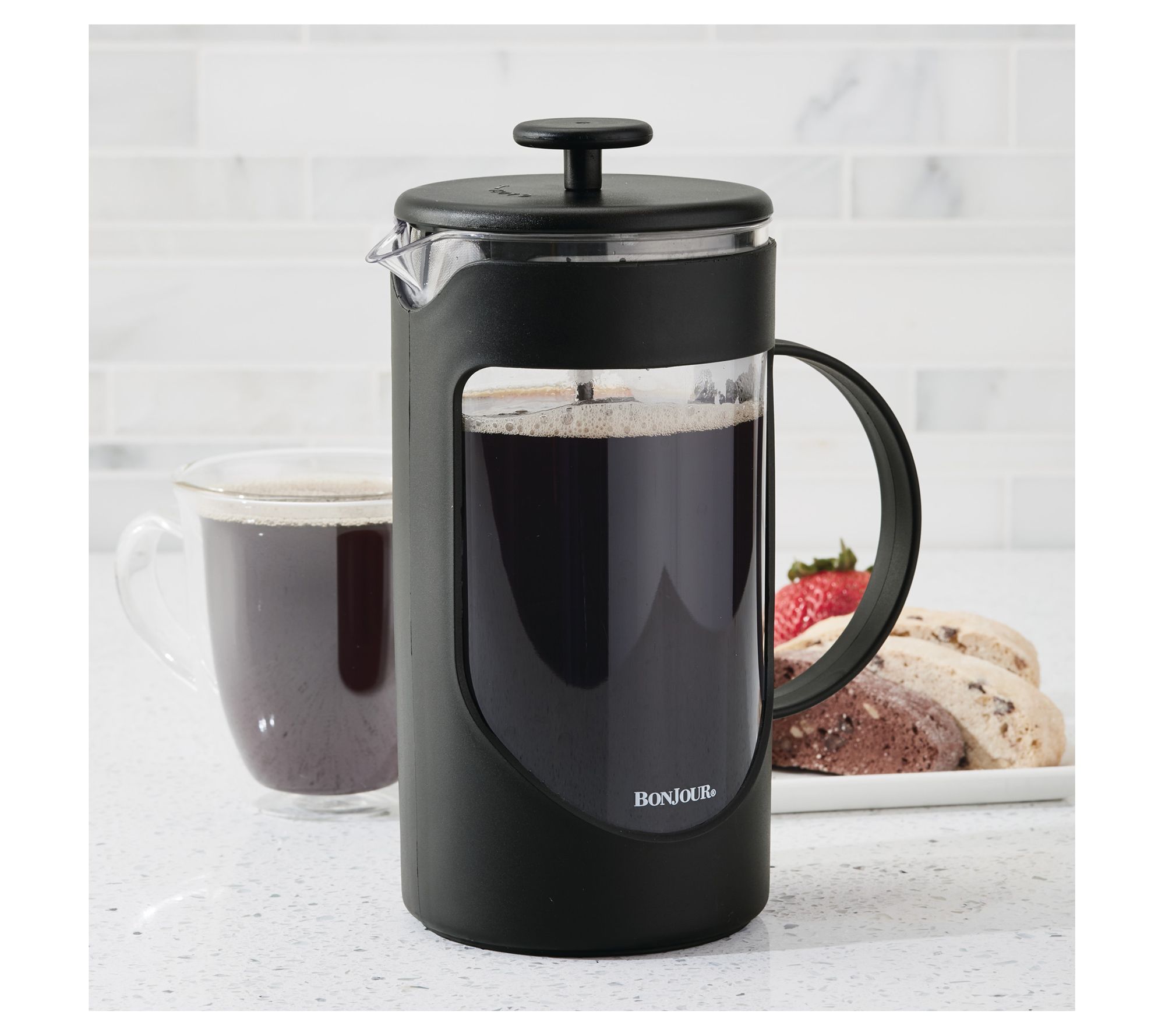 Bonjour Unbreakable 40-Ounce French Press with Lock and Toss Filter, Black