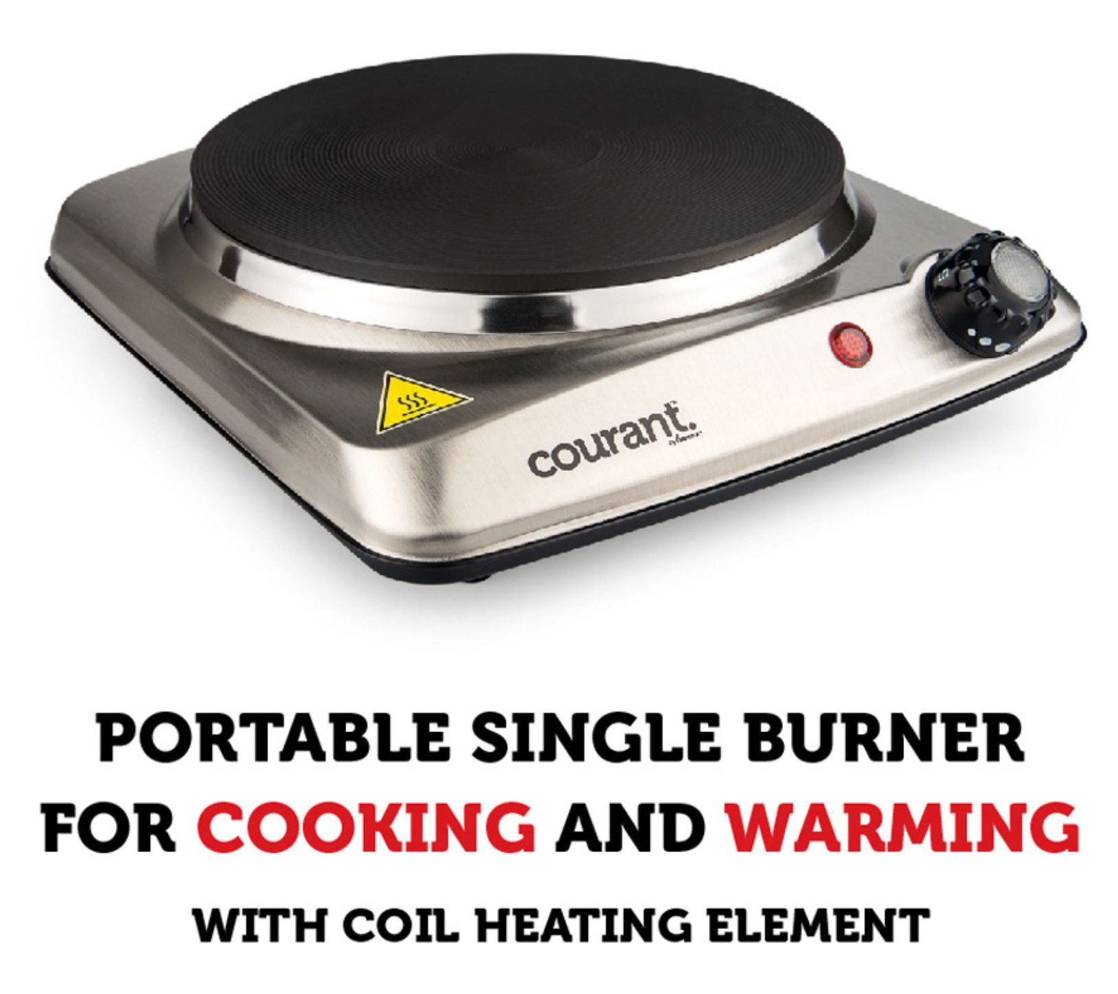 Courant 1000W Portable Single Electric Burner,Stainless