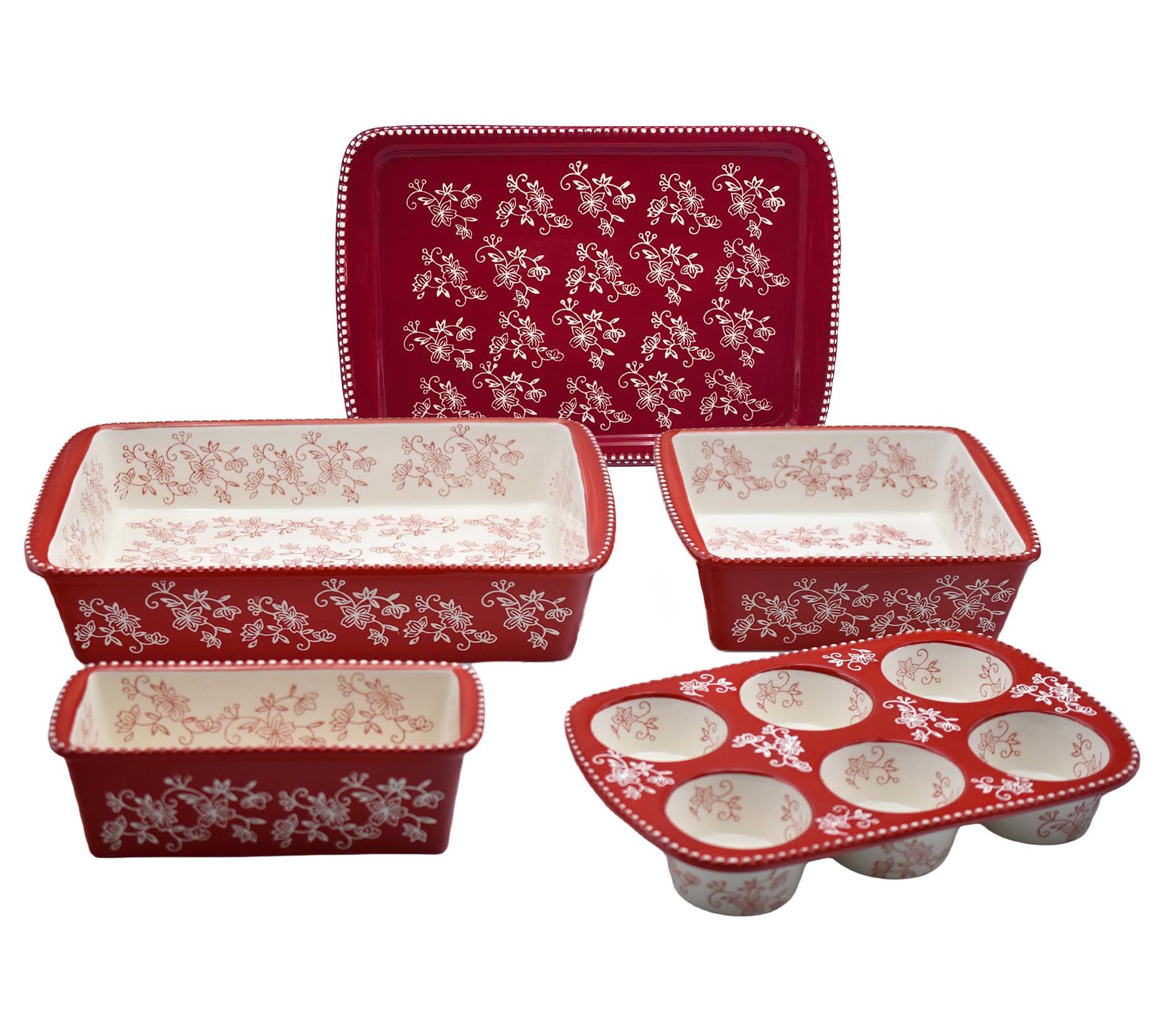 Temp-tations Floral Lace 5-pc Essential Nestable Bakeware Set