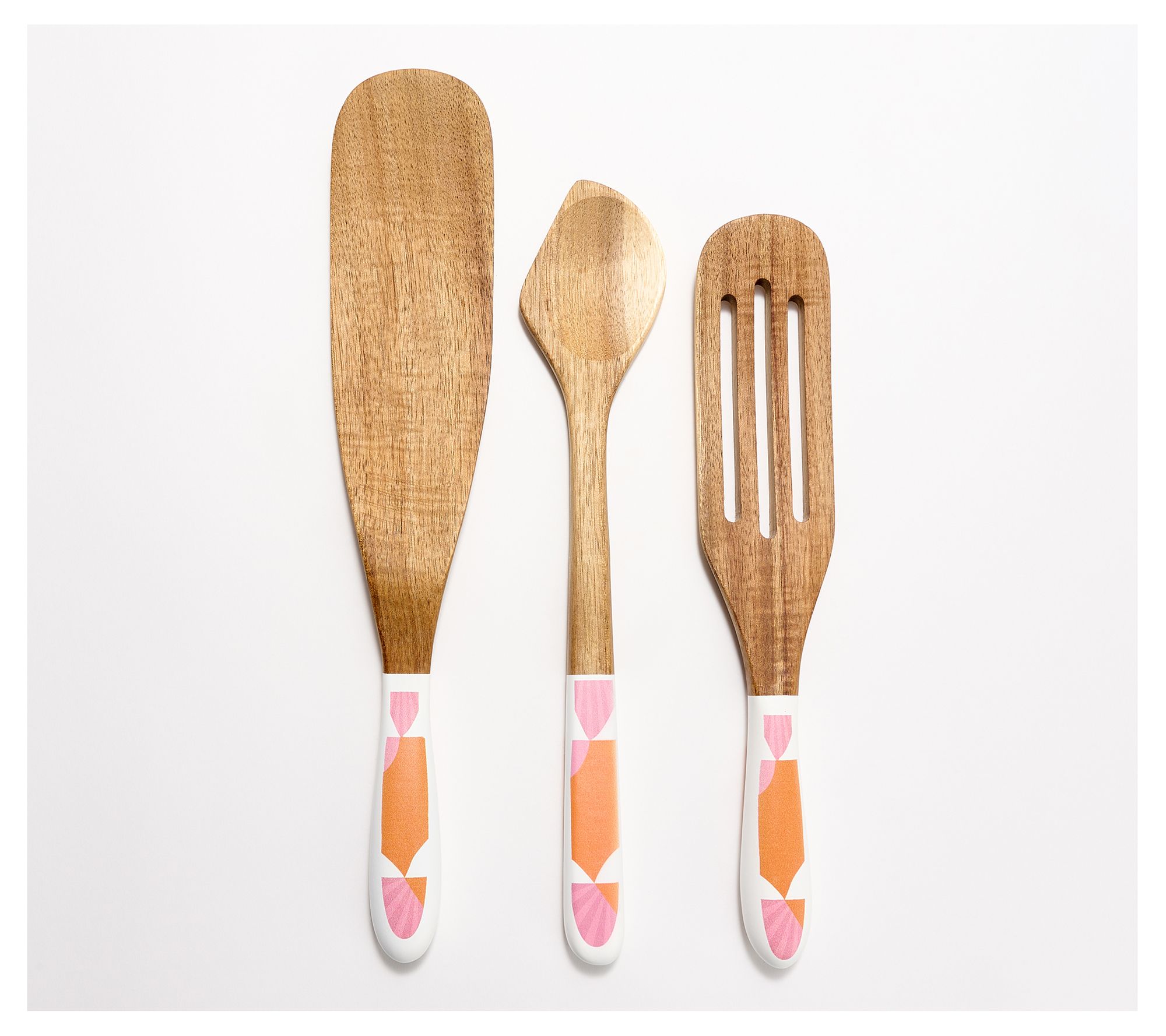 Mad Hungry 3pc Acacia Printed Wood Kitchen Tool Set