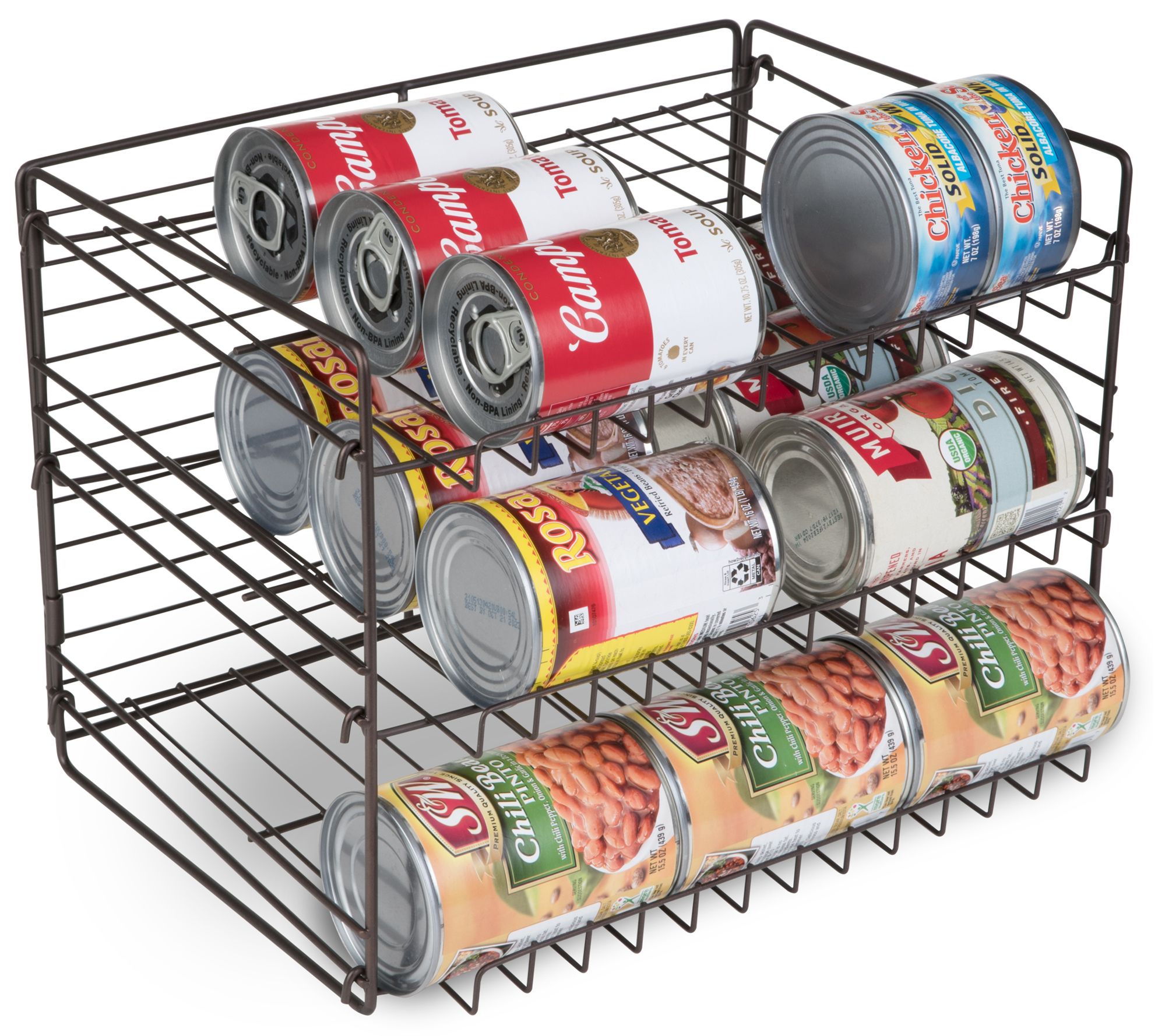 3 Tier Stackable Can Rack Organizer Can Storage Soda Cola Holder Kitchen  Cabinet