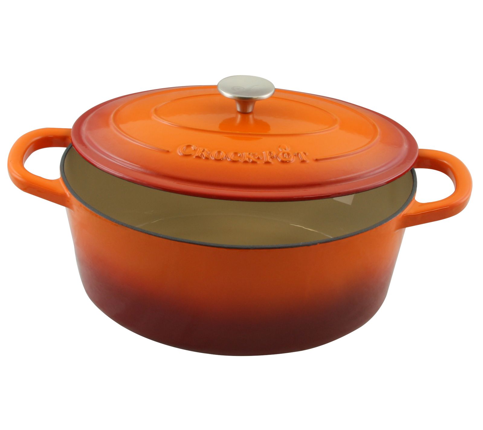 Crock Pot Artisan 7 Quart Enameled Cast Iron Oval Dutch Oven - QVC.com