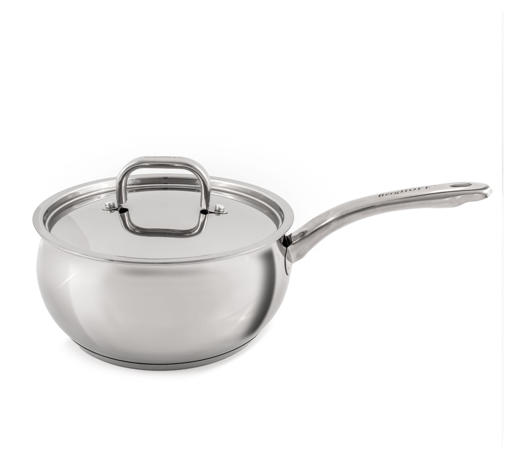 BergHOFF Belly Shape 18/10 SS 8" Sauce Pan withSS Lid, 3.2qt.
