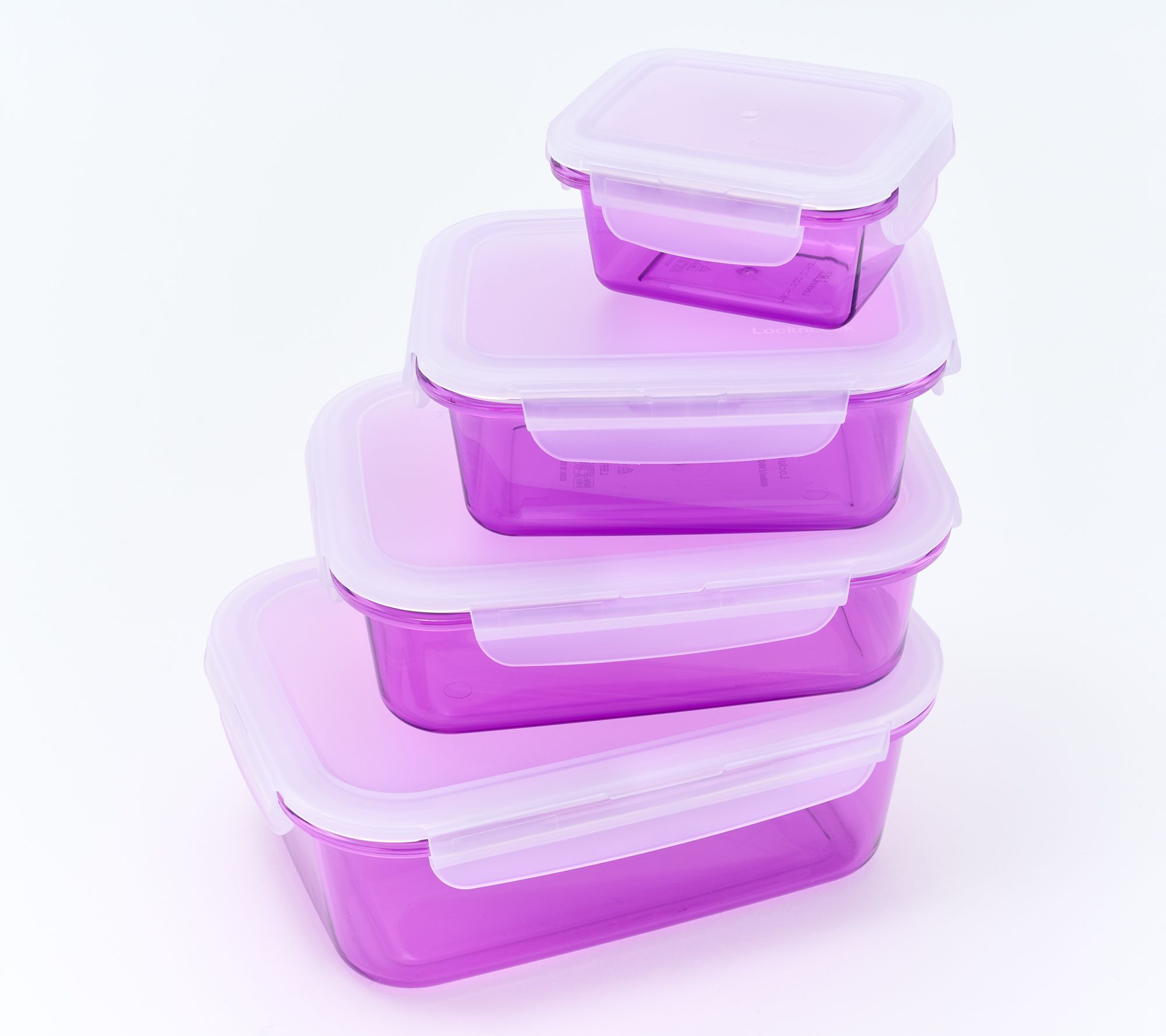 LocknLock 4-Piece Tritan Rectangles w/ Colored Bodies