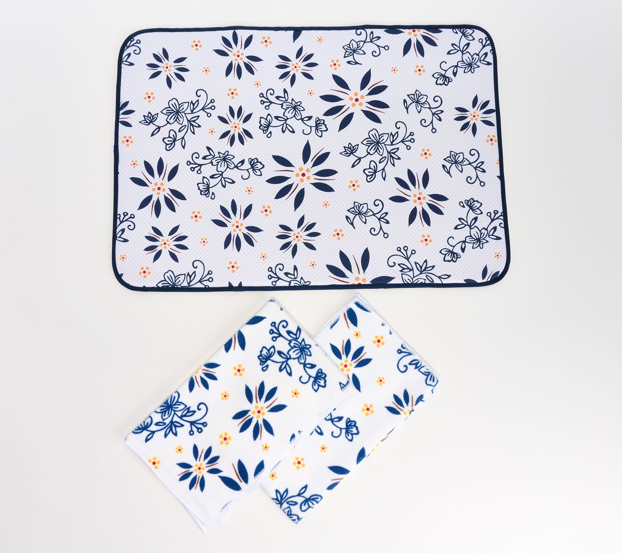 "As Is" Temp- tations XL Drying Mat & (2) Microfiber Towels Set