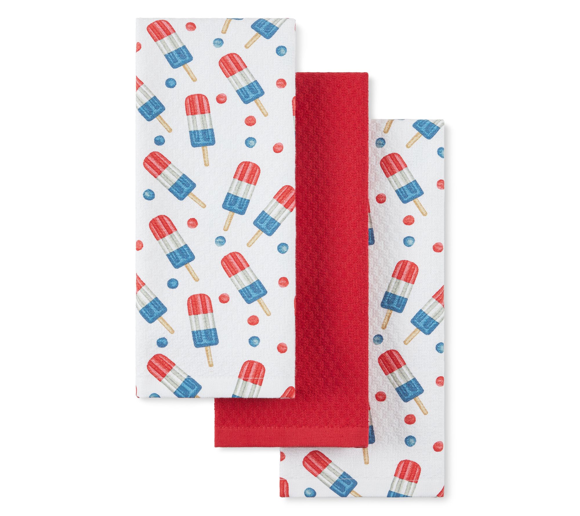 MARTHA STEWART Americana Ice Pop Kitchen Towel3-Pack Set
