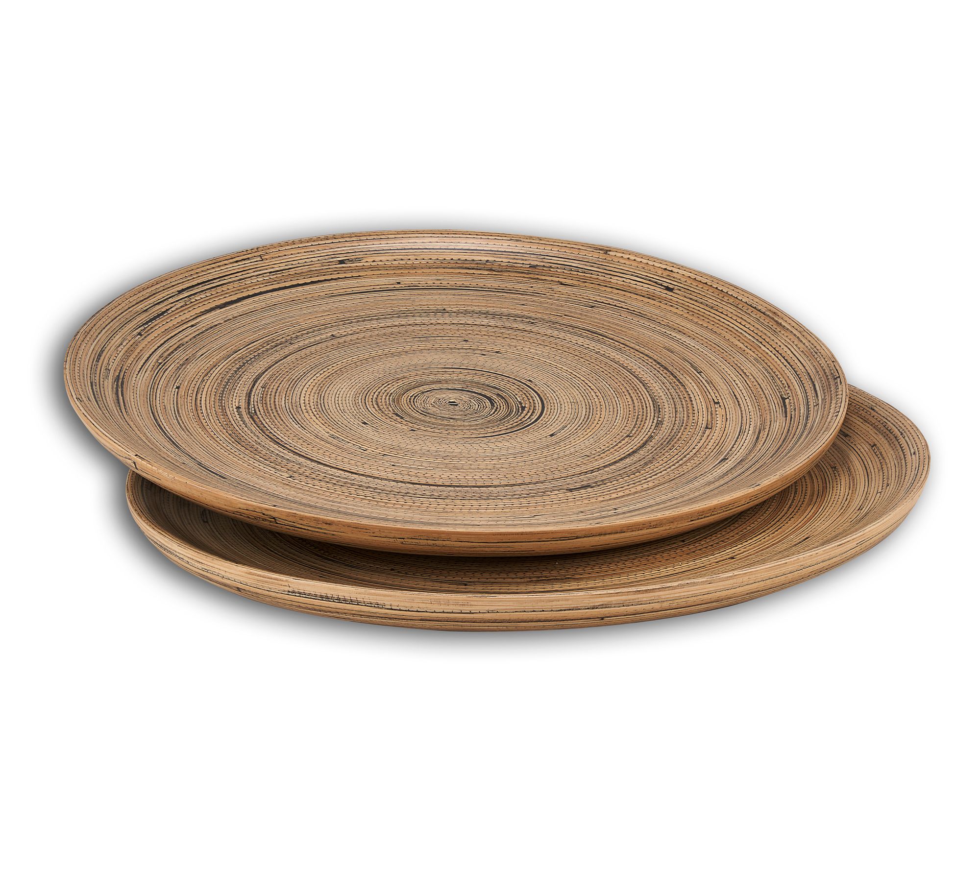 Lexa Bamboo Serving Plate Set, 12 Inch x 2