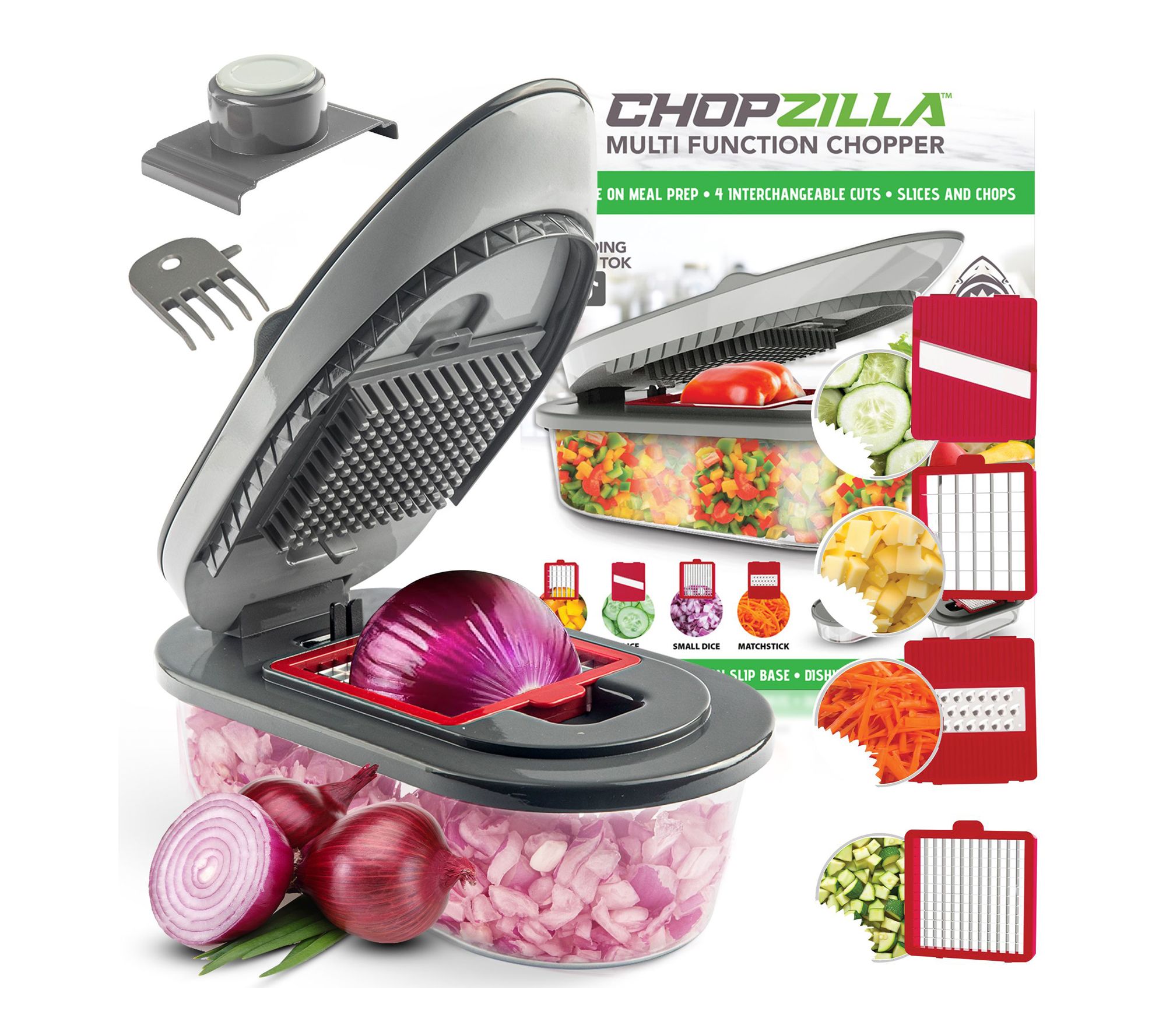 Chopzilla Multi-Function Food Chopper - 4 Interchangeable Cuts