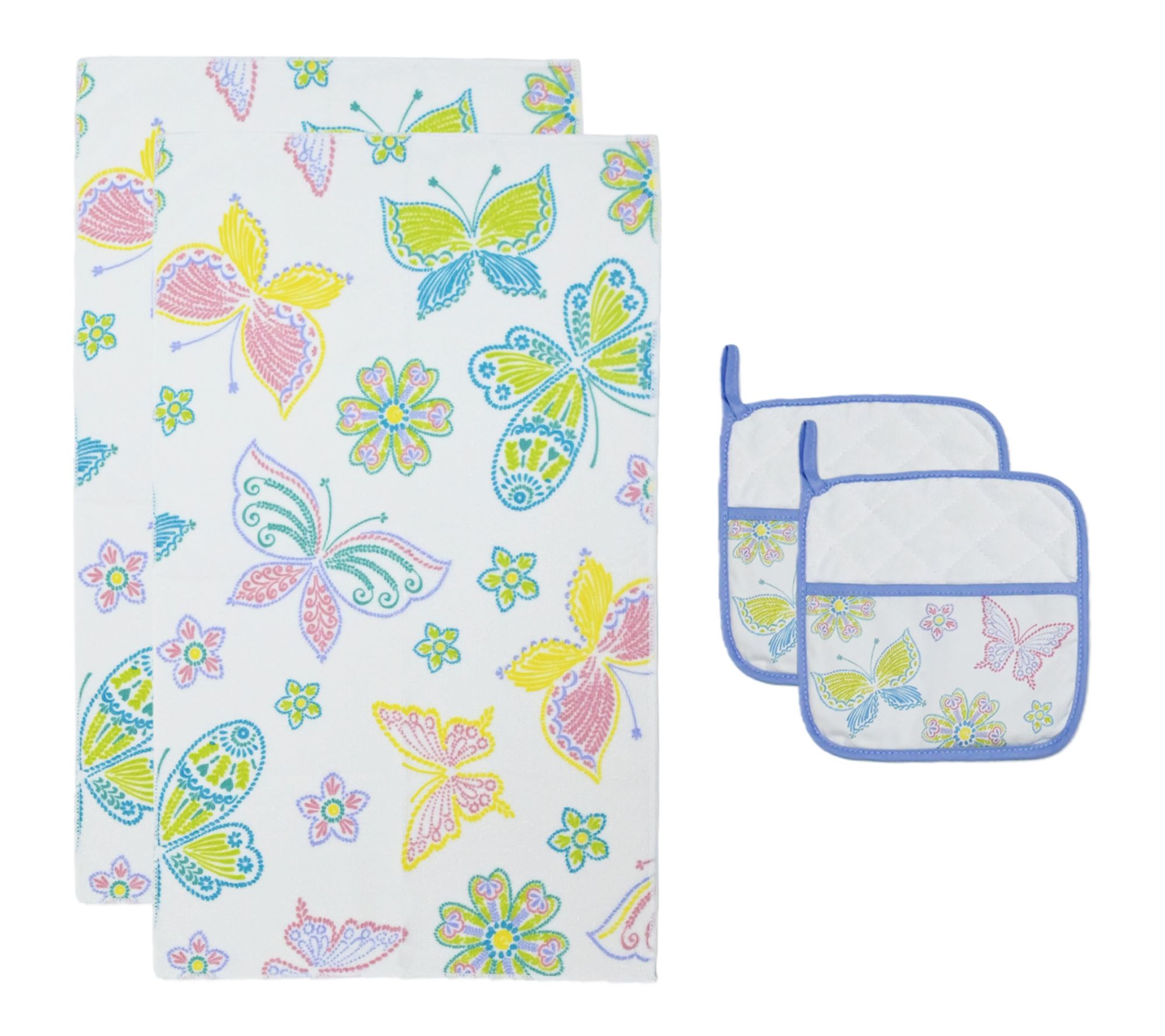 "As Is" Temp-tations Seasonal 4-pc Trivet and Towel Set