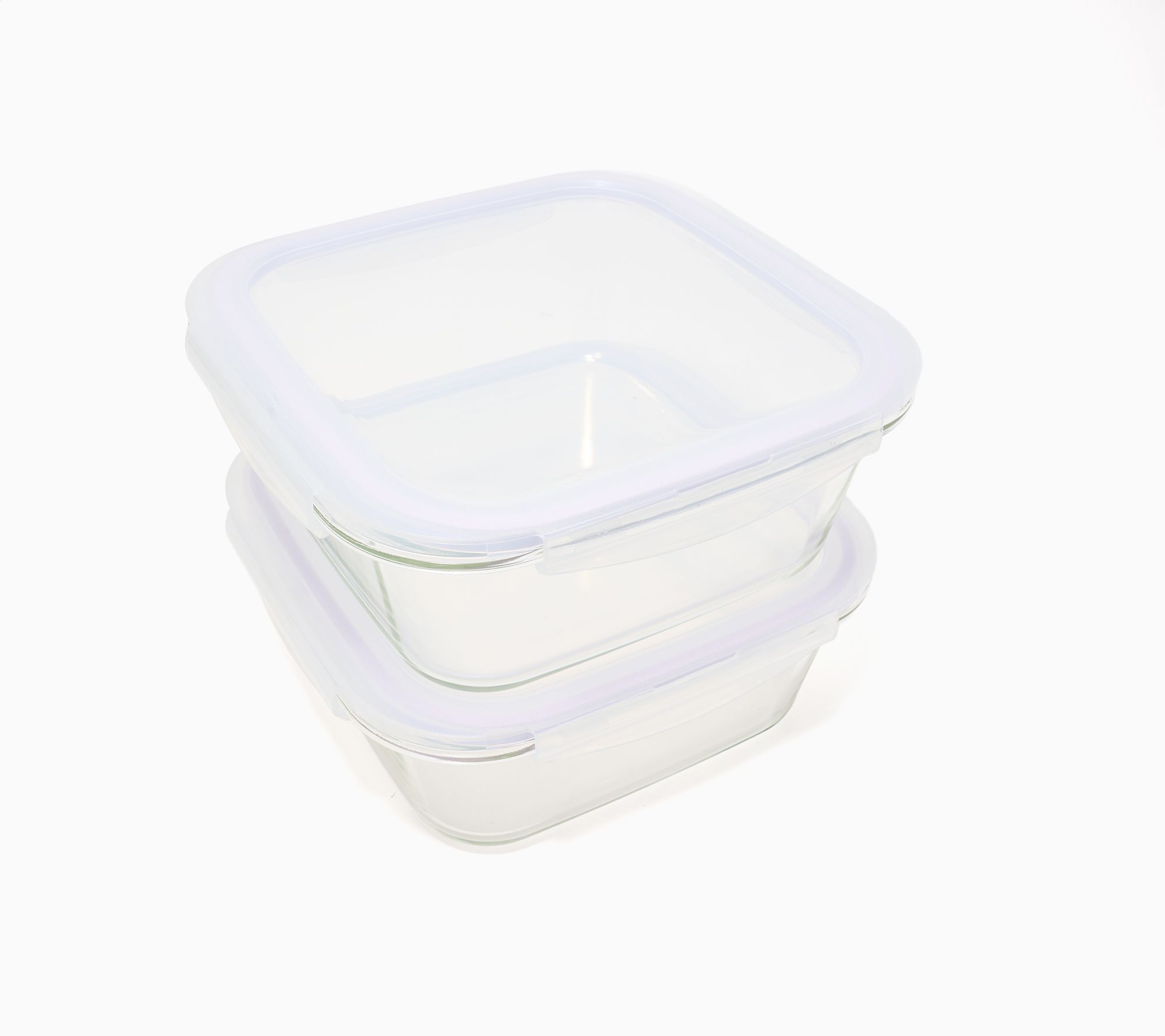 LocknLock Set of 2 Square Glass Containers