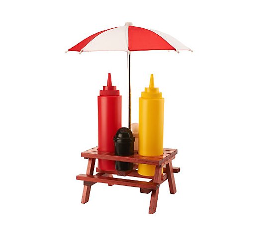 Prepology Picnic Table and Umbrella Condiment Set