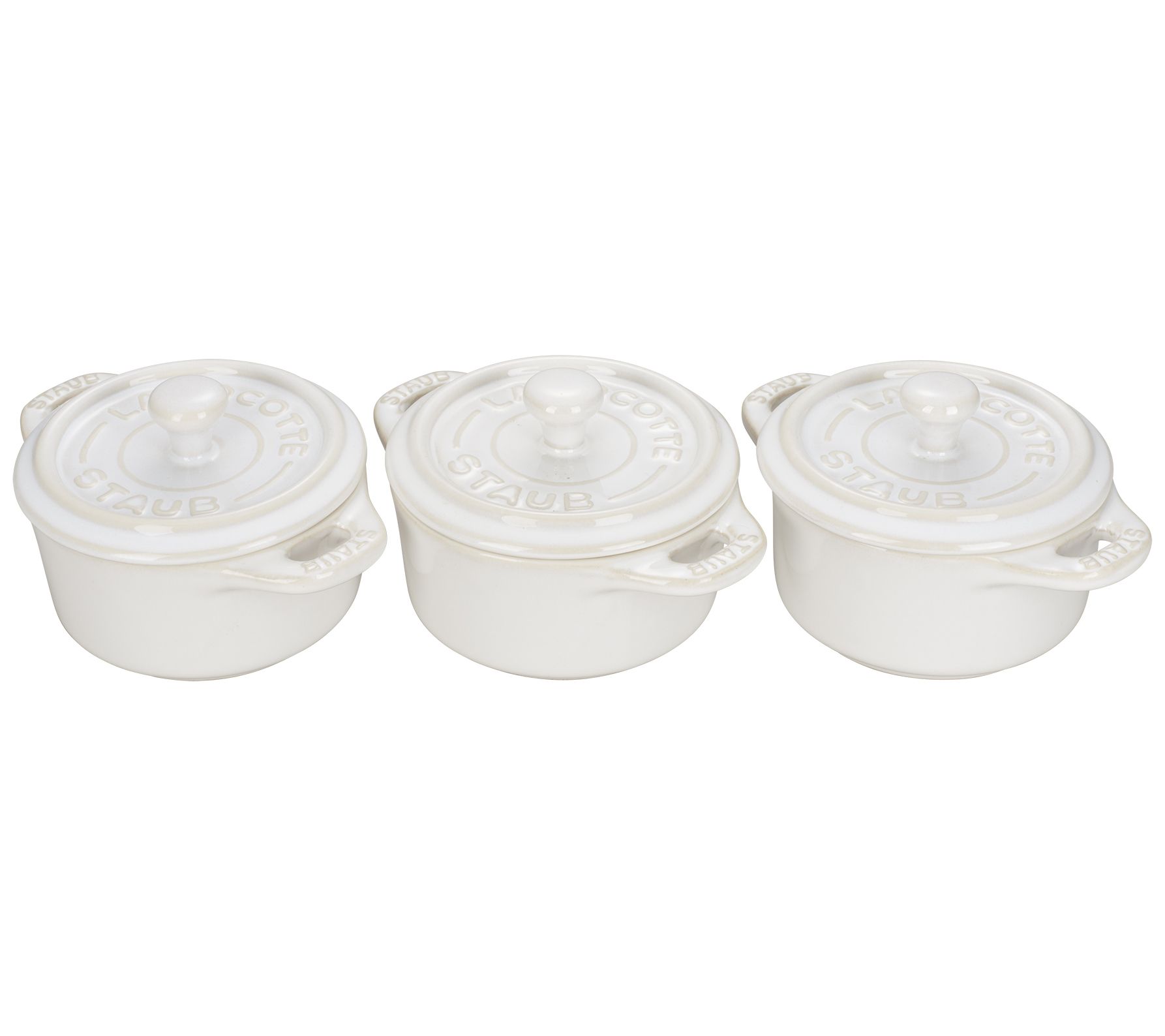 Staub Ceramic 3-pc Mini Round Cocotte Set