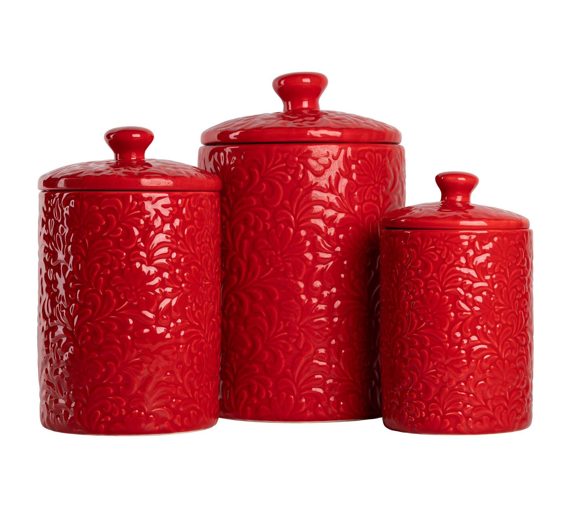 10 Strawberry Street 3-Piece Ceramic Fleur Canister Set