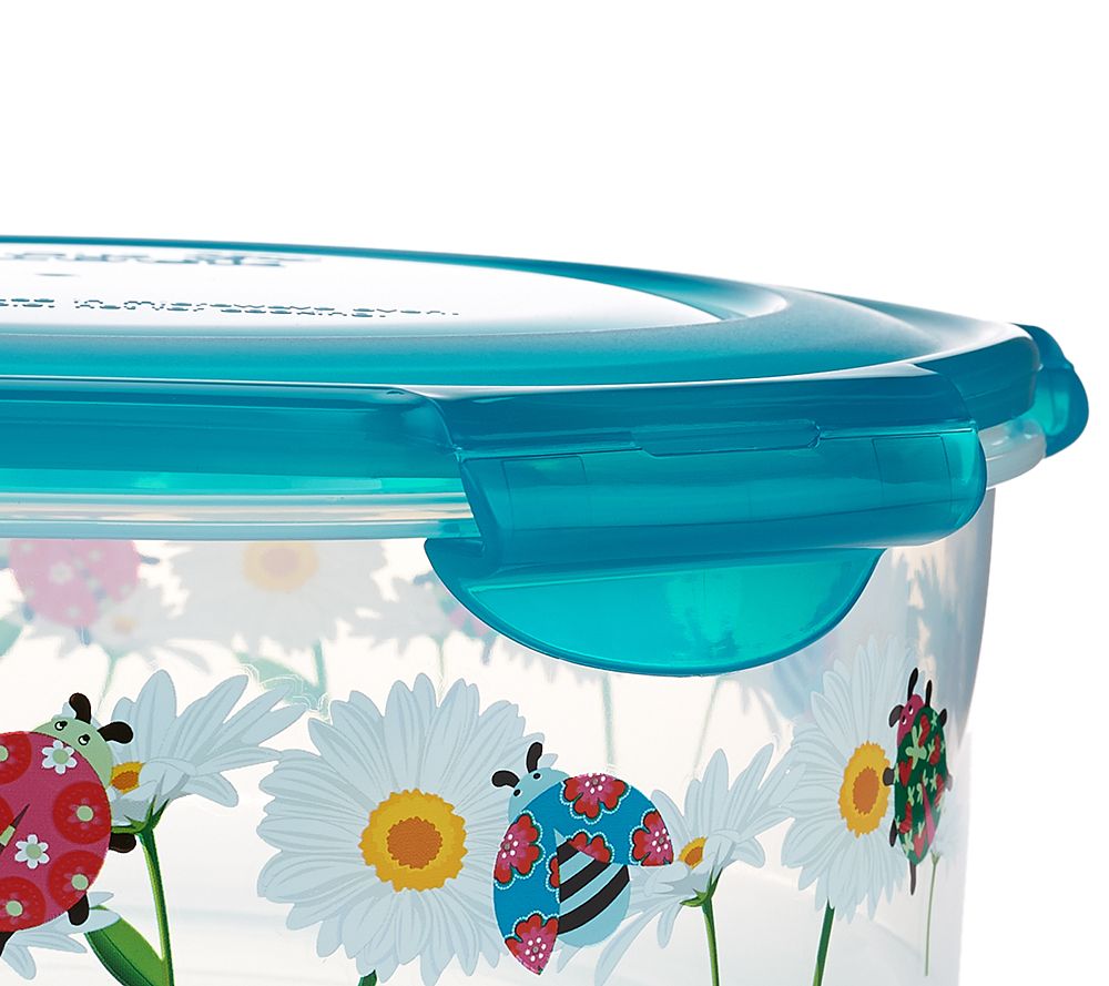 Lock & Lock 3pc Round Canister Set w/ Ladybug Print