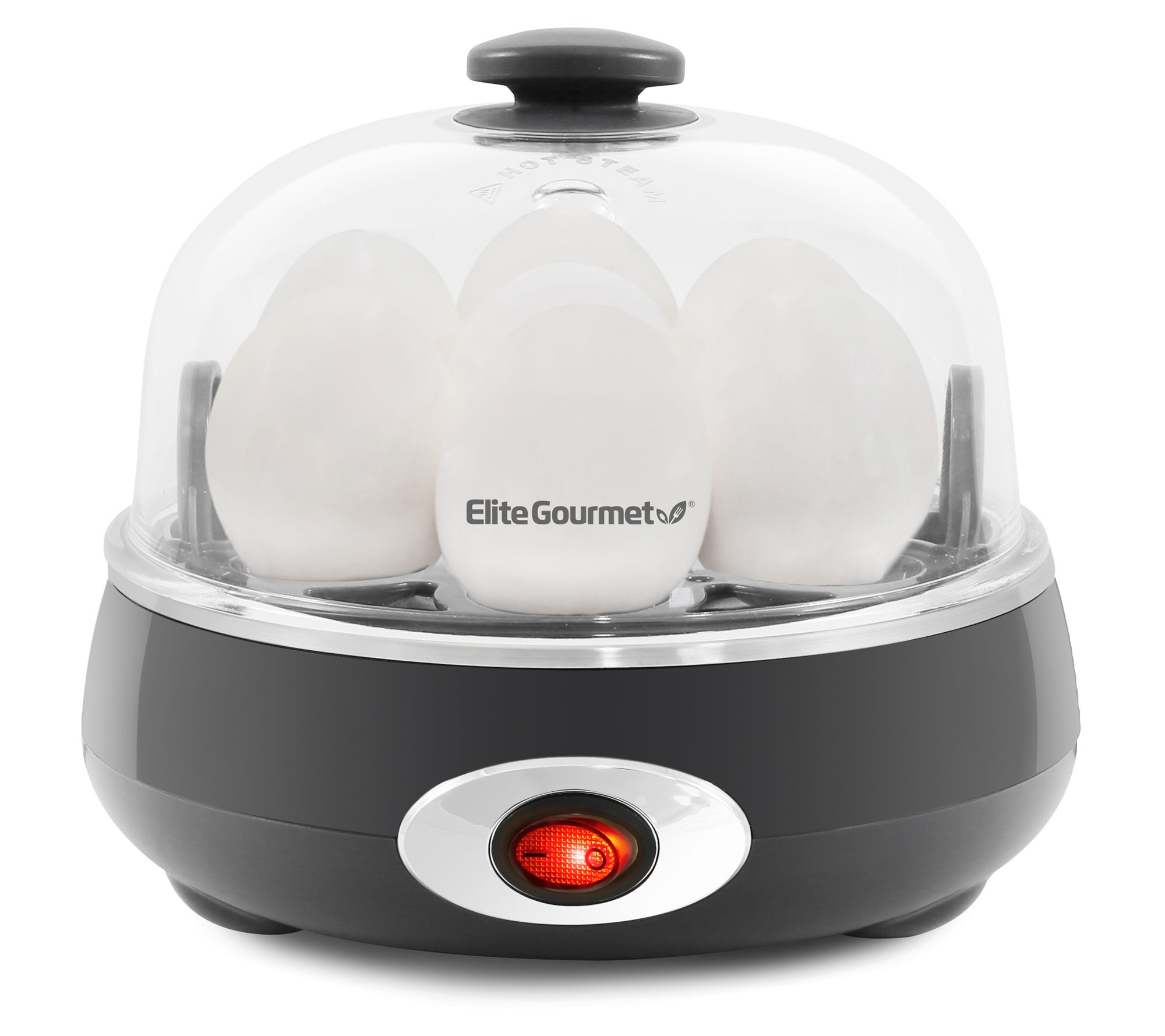 Elite Gourmet Easy Egg Cooker, Charcoal Grey, Size: 7 Egg