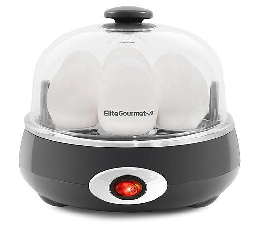 Elite Gourmet Easy Egg Cooker, Charcoal Grey, Size: 7 Egg