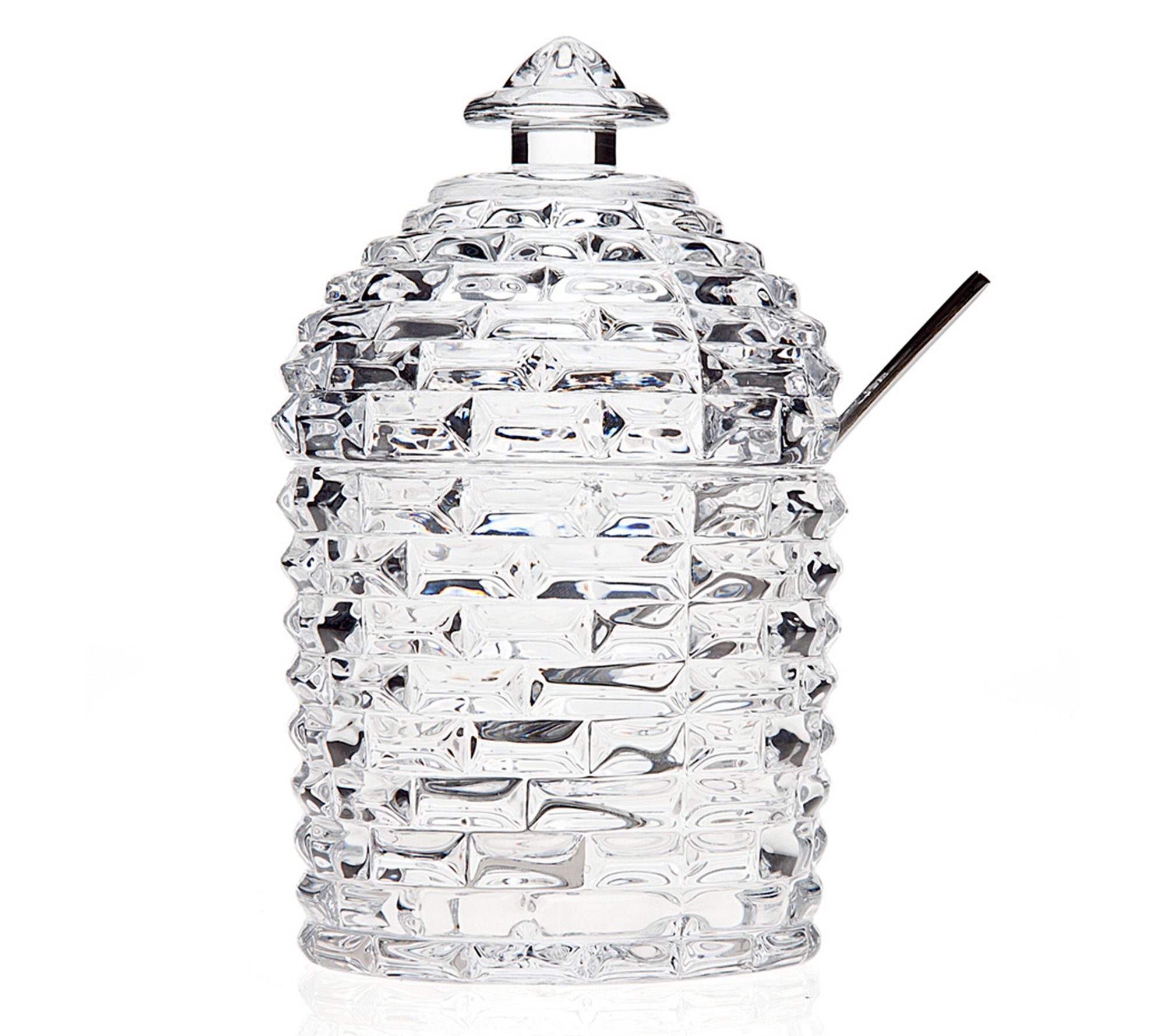 Godinger Bee Hive Crystal Jam Jar with Jam Spoo n