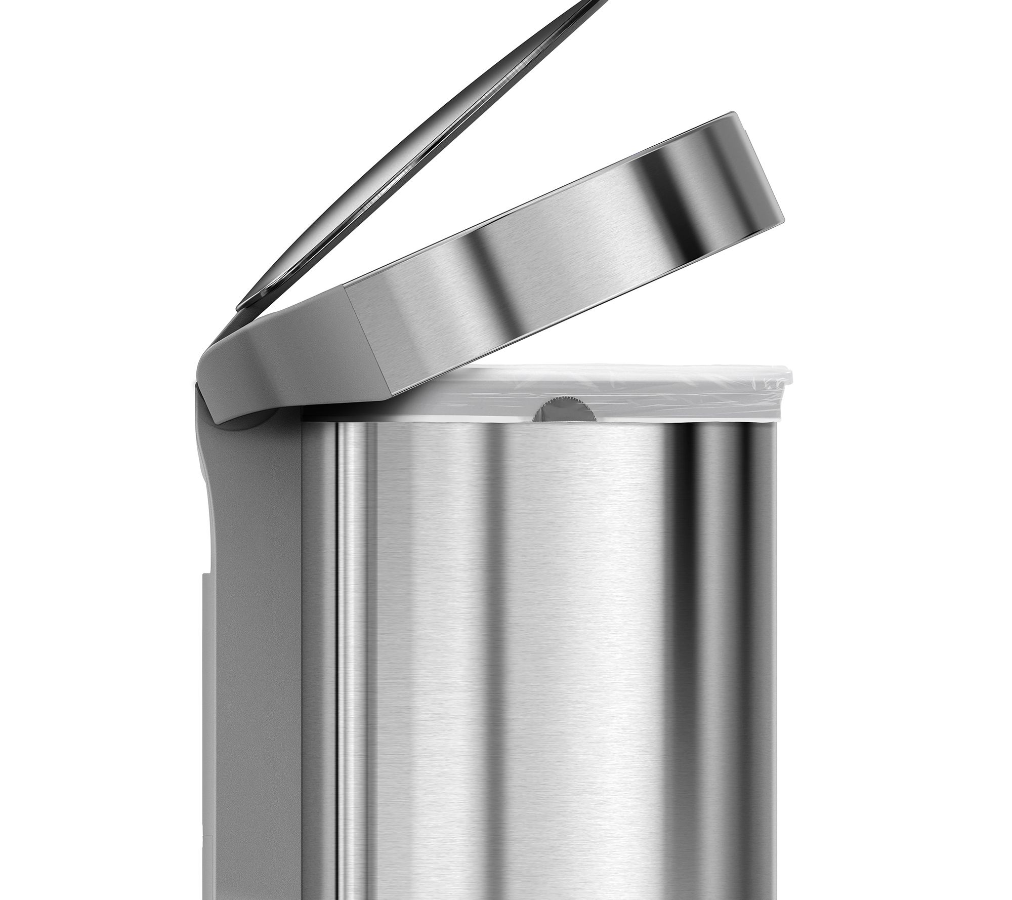 Simple Human Classic Brushed Stainless Steel Step Trash Can, 38l