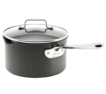 Emeril Lagasse Stainless 3 Quart Cooking Sauce Pan with Pour Spout  Straining Lid