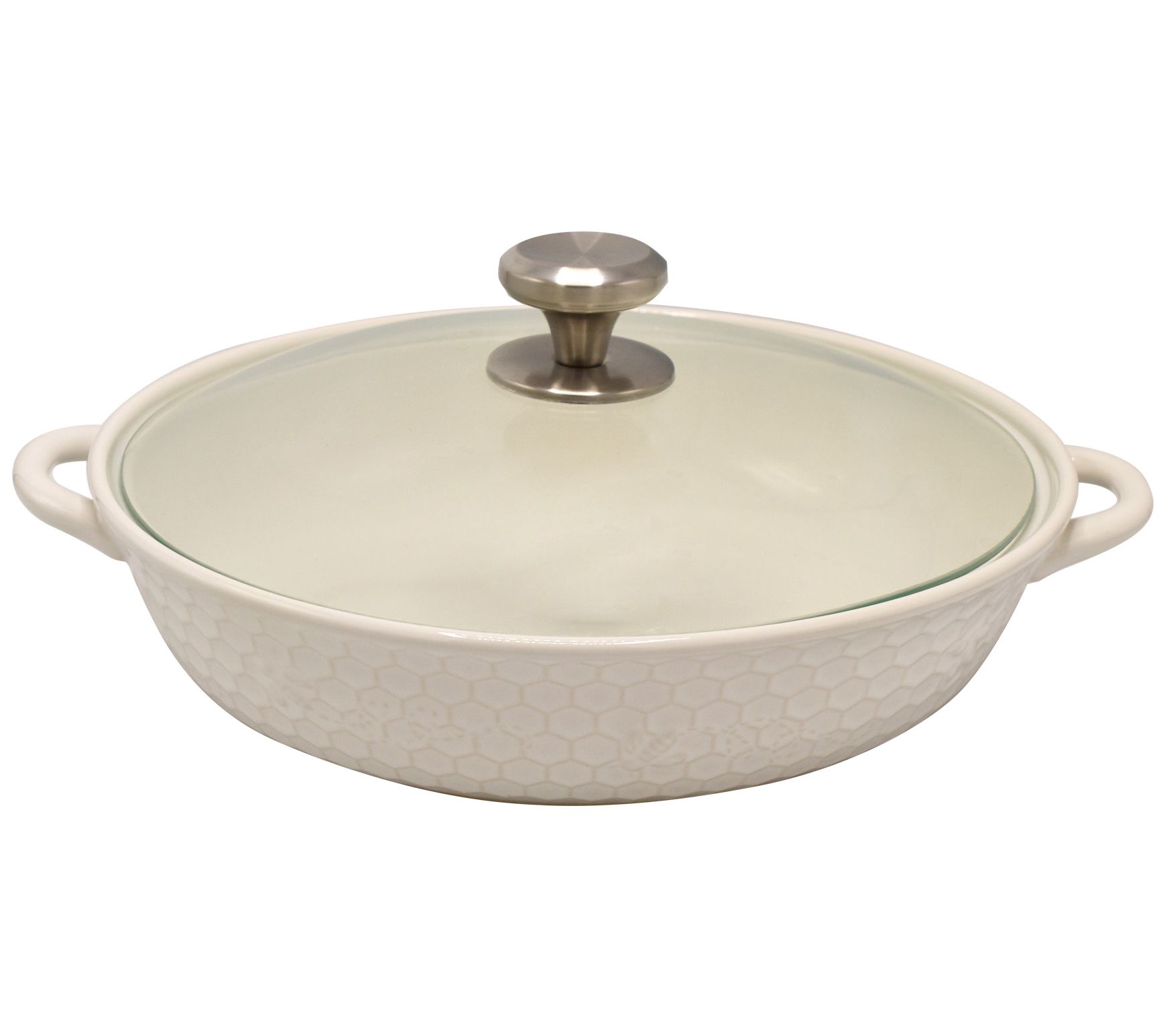 "As Is" Temp- tations Bee- lieve 3-qt Round Baker w/ Glass Lid