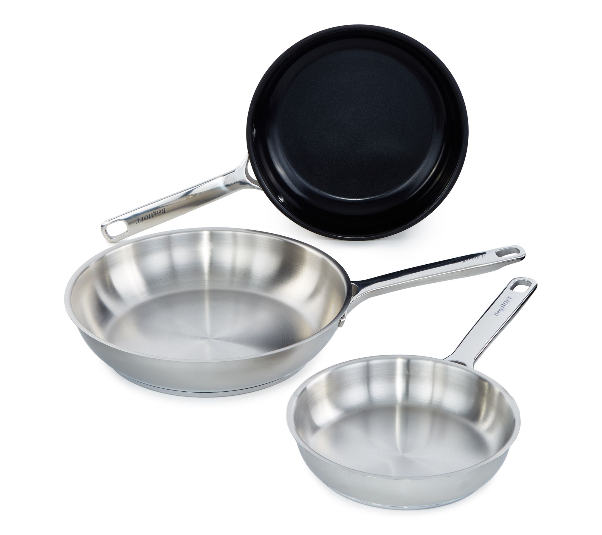 BergHOFF DiNA Helix 18/10 Stainless Steel 3pc Frying Pan Set