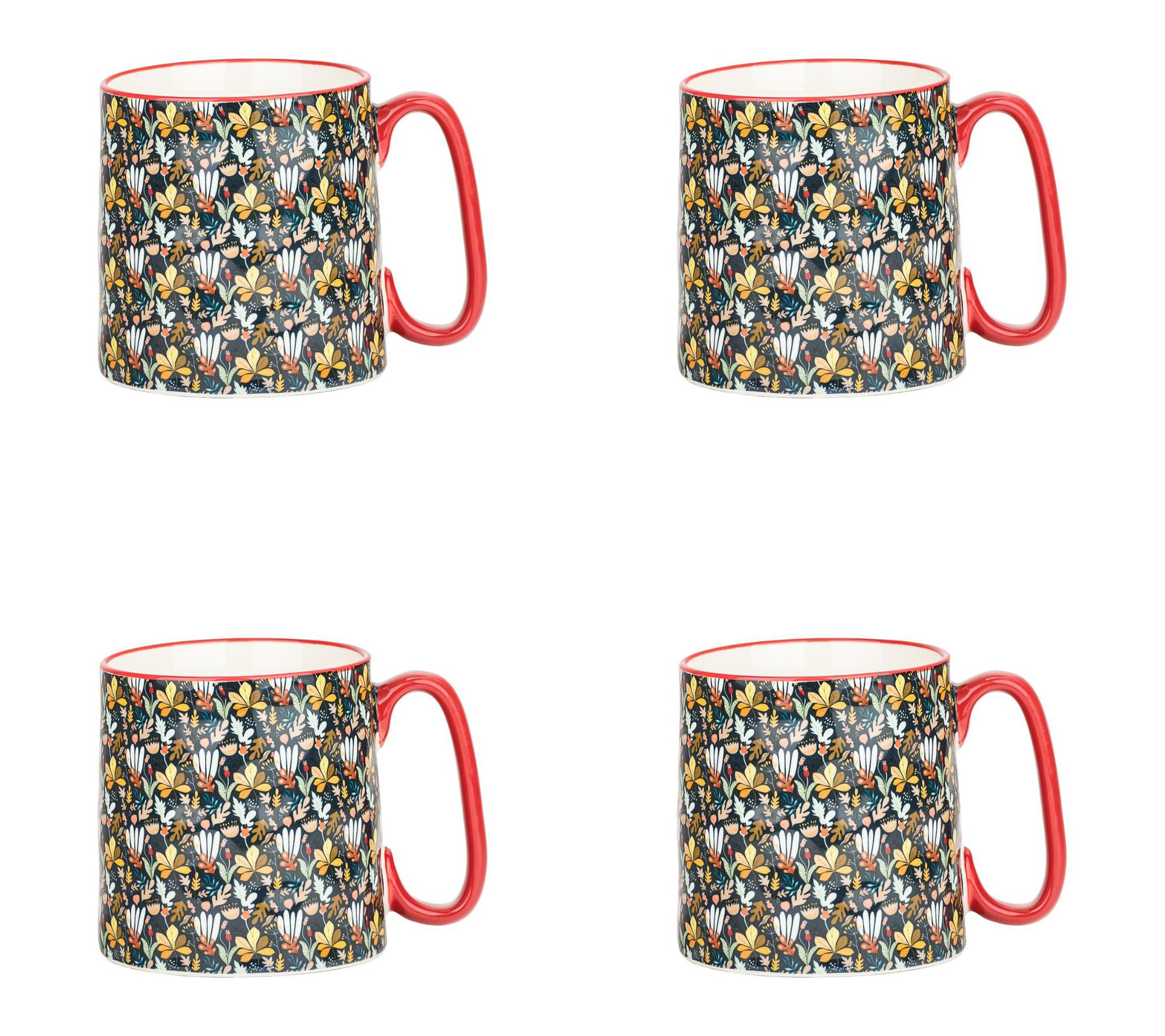 10 Strawberry Street Set of 4 Bella Halloween Harvest Mugs
