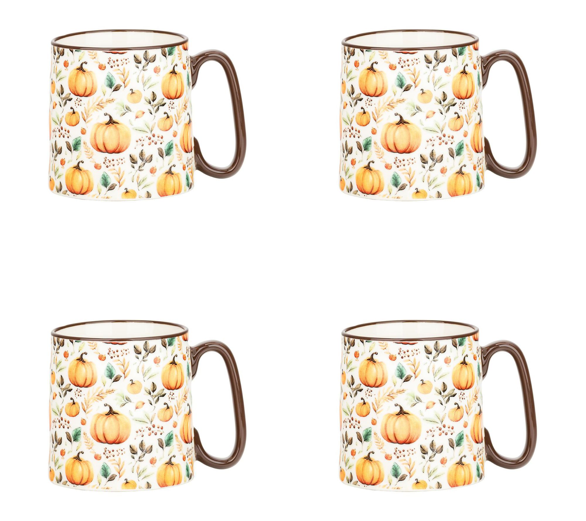 10 Strawberry S treet Set of 4 Bella Halloween Harvest Mugs