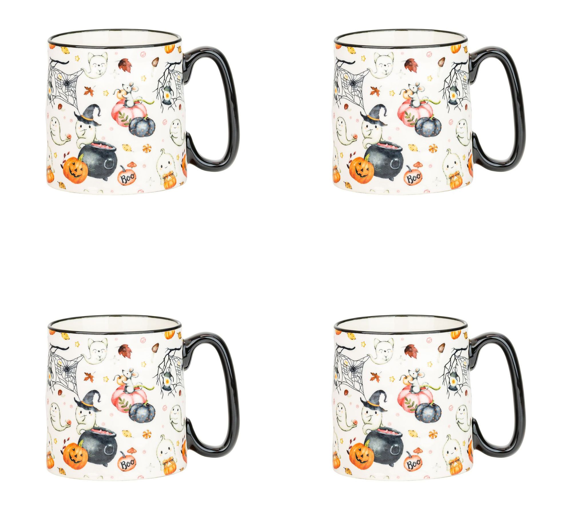 10 Strawberry Street Set of 4 Bella Halloween Harvest Mugs
