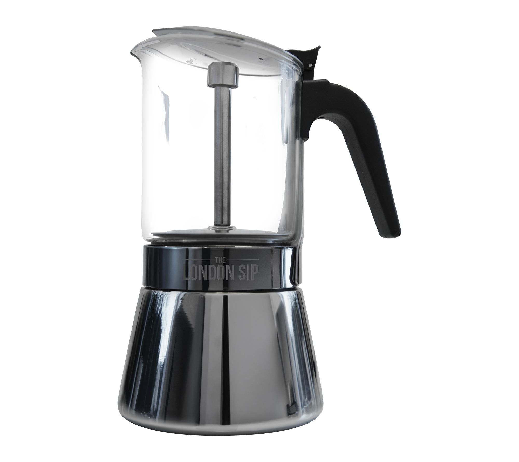 The London Sip Stainless Steel Espresso Maker 9-cup, Glass