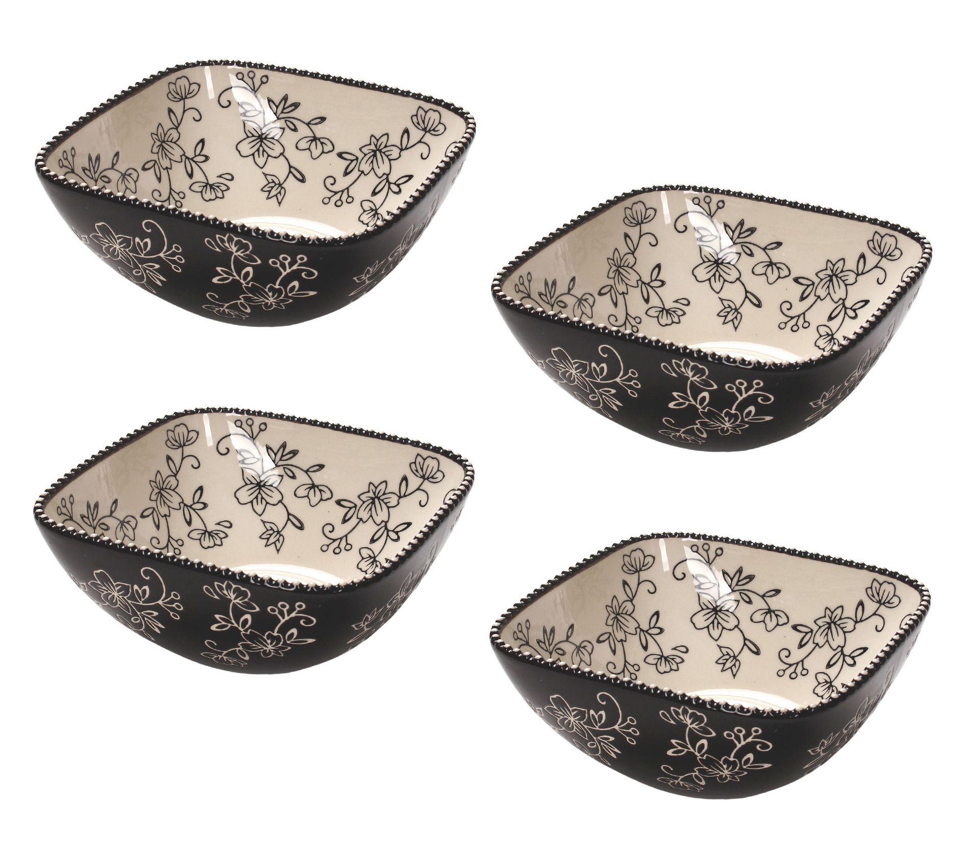 "As Is" Temp-tations Floral Lace Set of (4) 24-oz Cereal Bowls